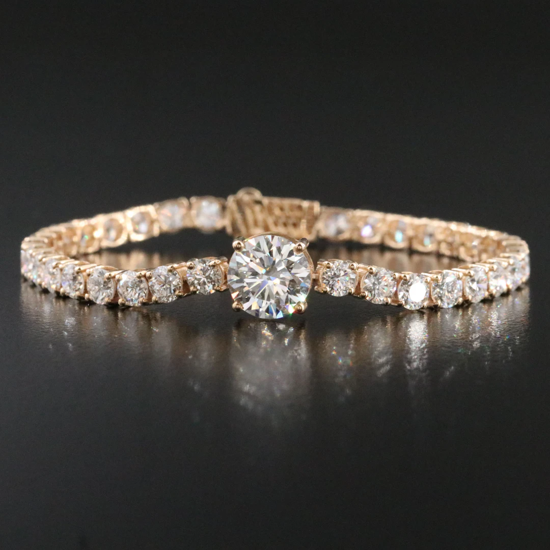 14K 8.28 CTW Lab Grown Diamond Bracelet with IGI Report