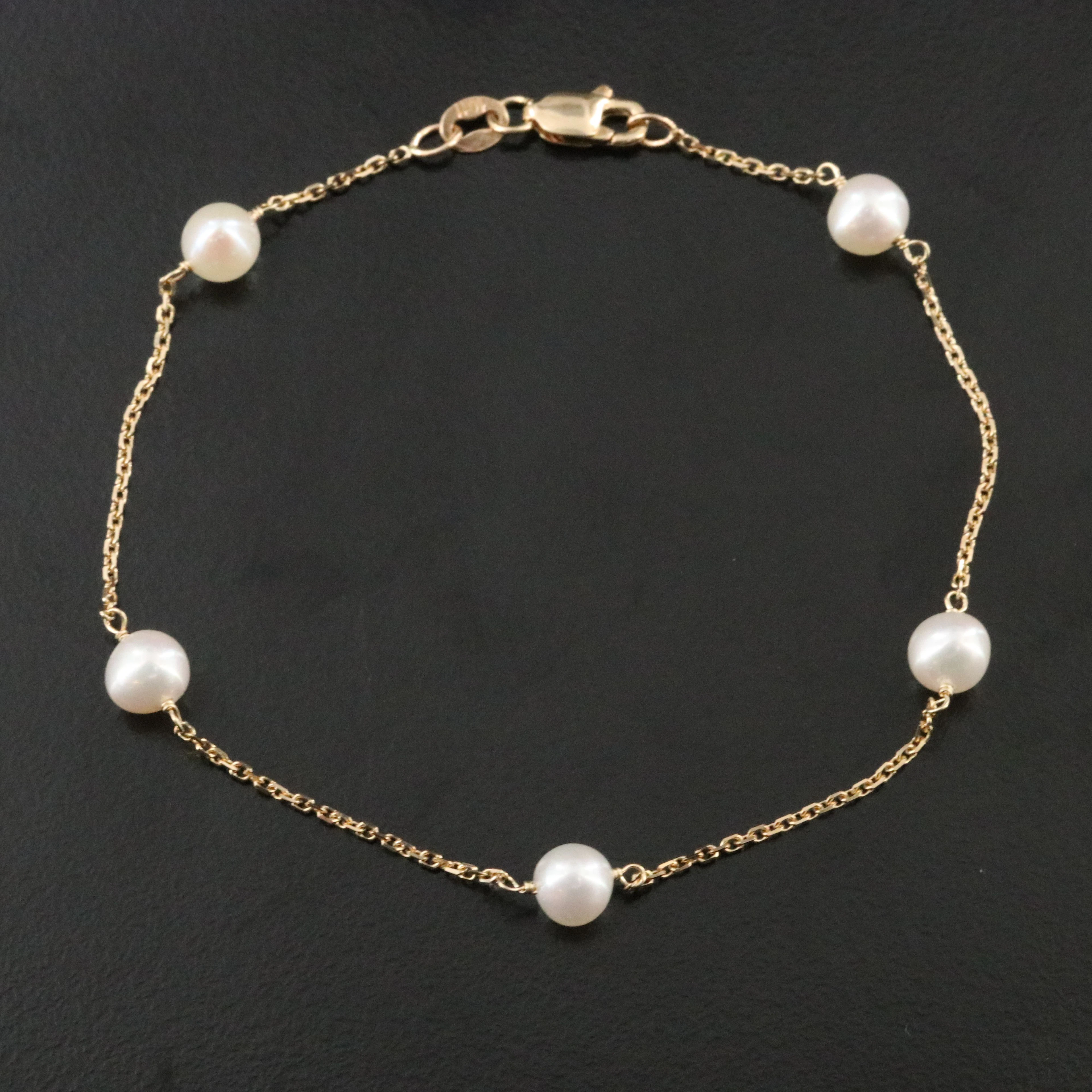 14K Pearl Station Bracelet