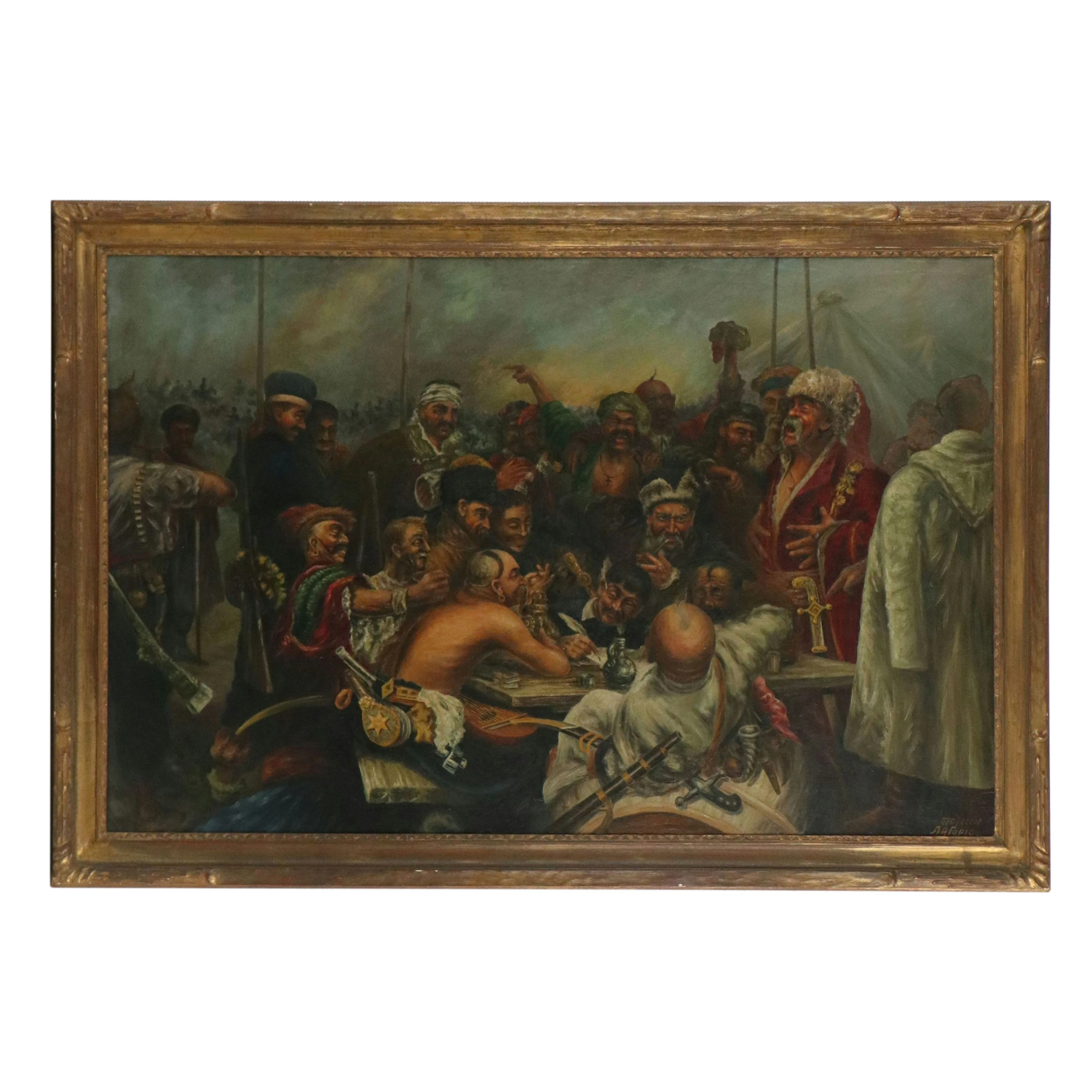 Oil Painting After Ilya Repin "Reply of the Zaporozhian Cossacks"