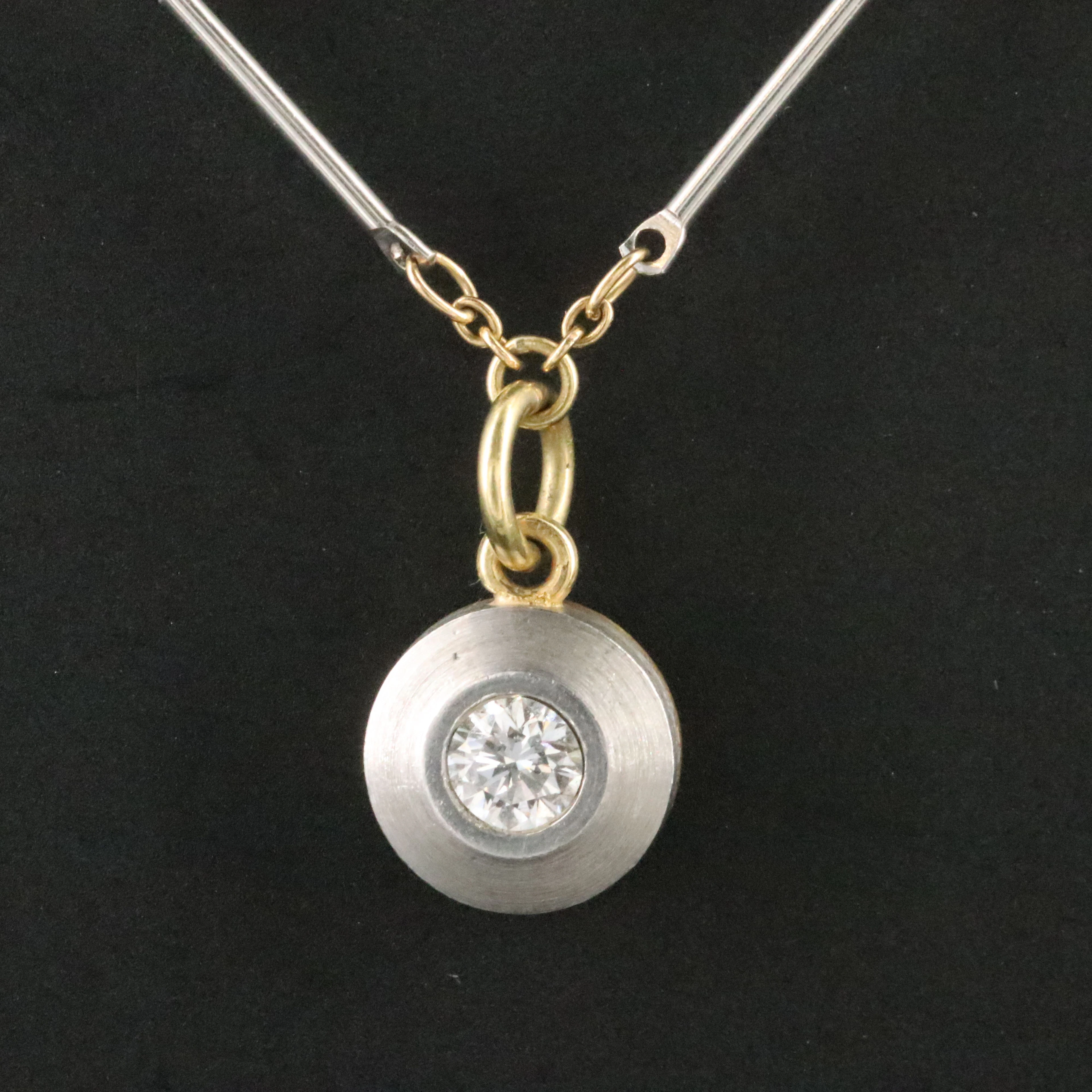 Catherine Iskiw 18K and Platinum 0.16 CT Diamond Necklace