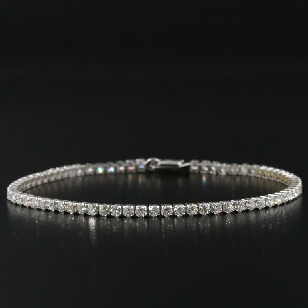 14K 3.23 CTW Lab Grown Diamond Line Bracelet with IGI Report