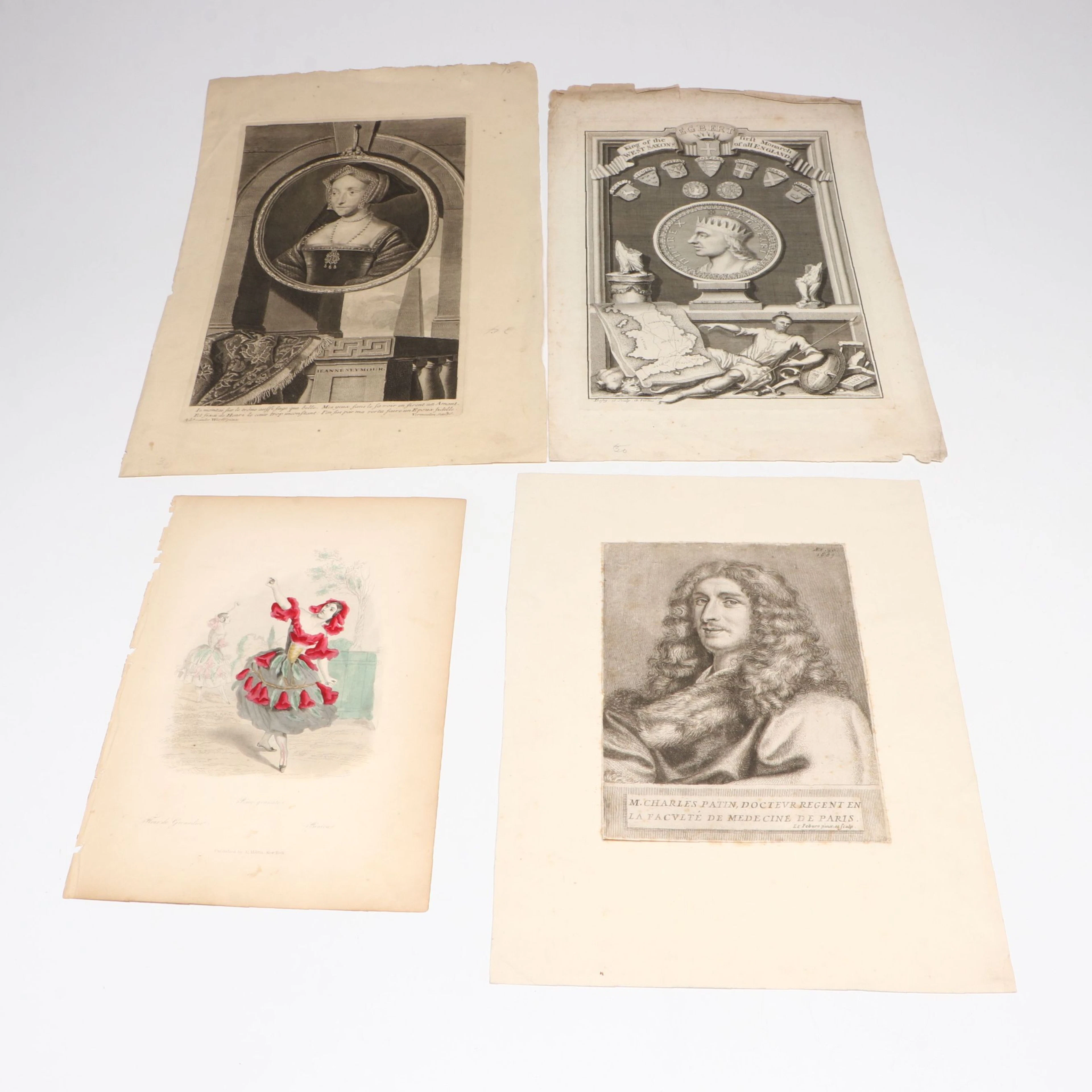 18th Century English Copperplate Engraving of Jane Seymour and More
