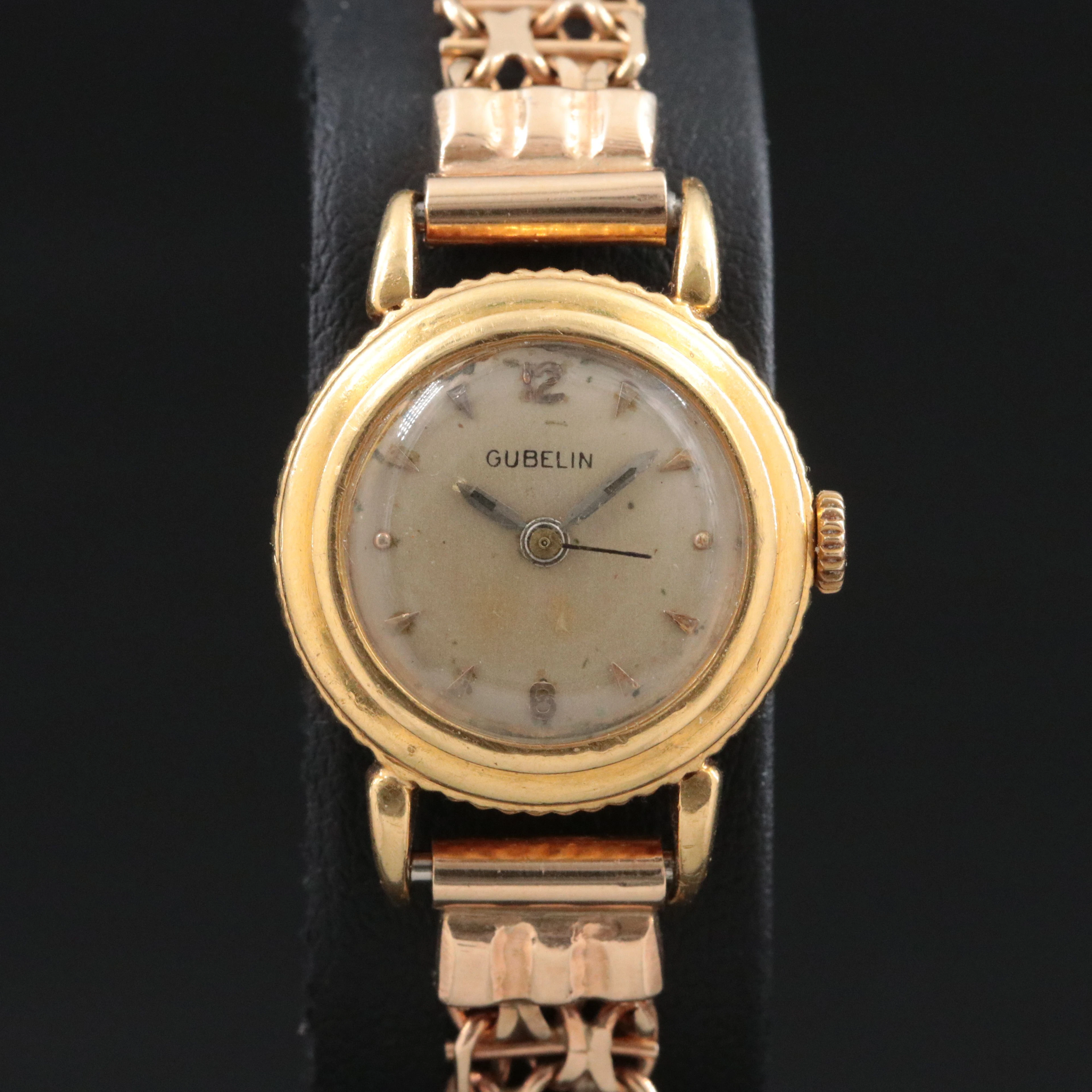Vintage 18K Gubelin Automatic & 14K Custom Watch Band Timepiece