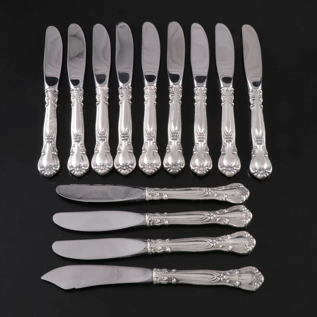 Gorham "Chantilly" Sterling Handled Butter Spreaders and Knife