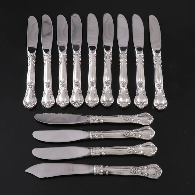 Gorham "Chantilly" Sterling Handled Butter Spreaders and Knife