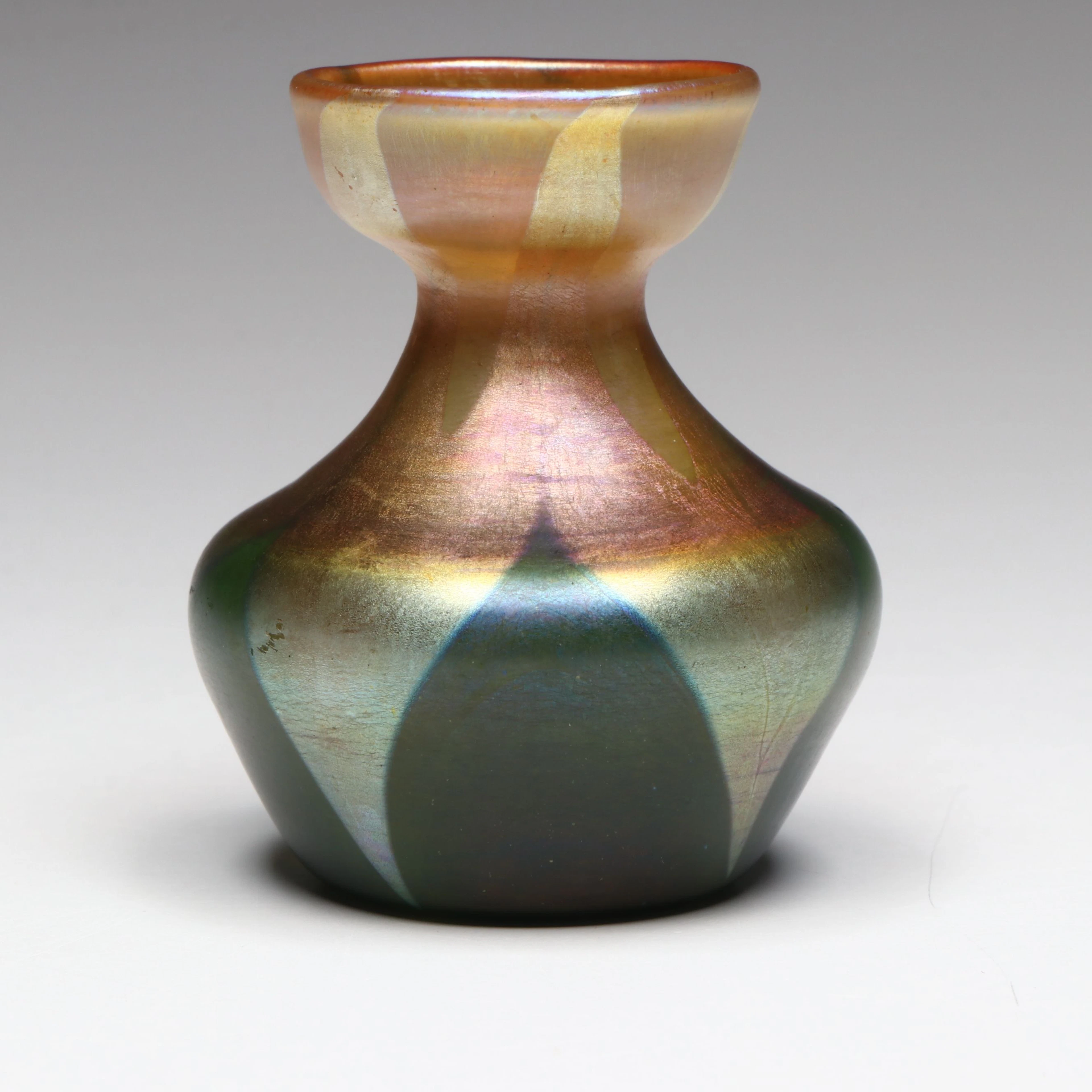 Louis Comfort Tiffany Favrile Iridescent Art Glass Bud Vase, Early 20th C.