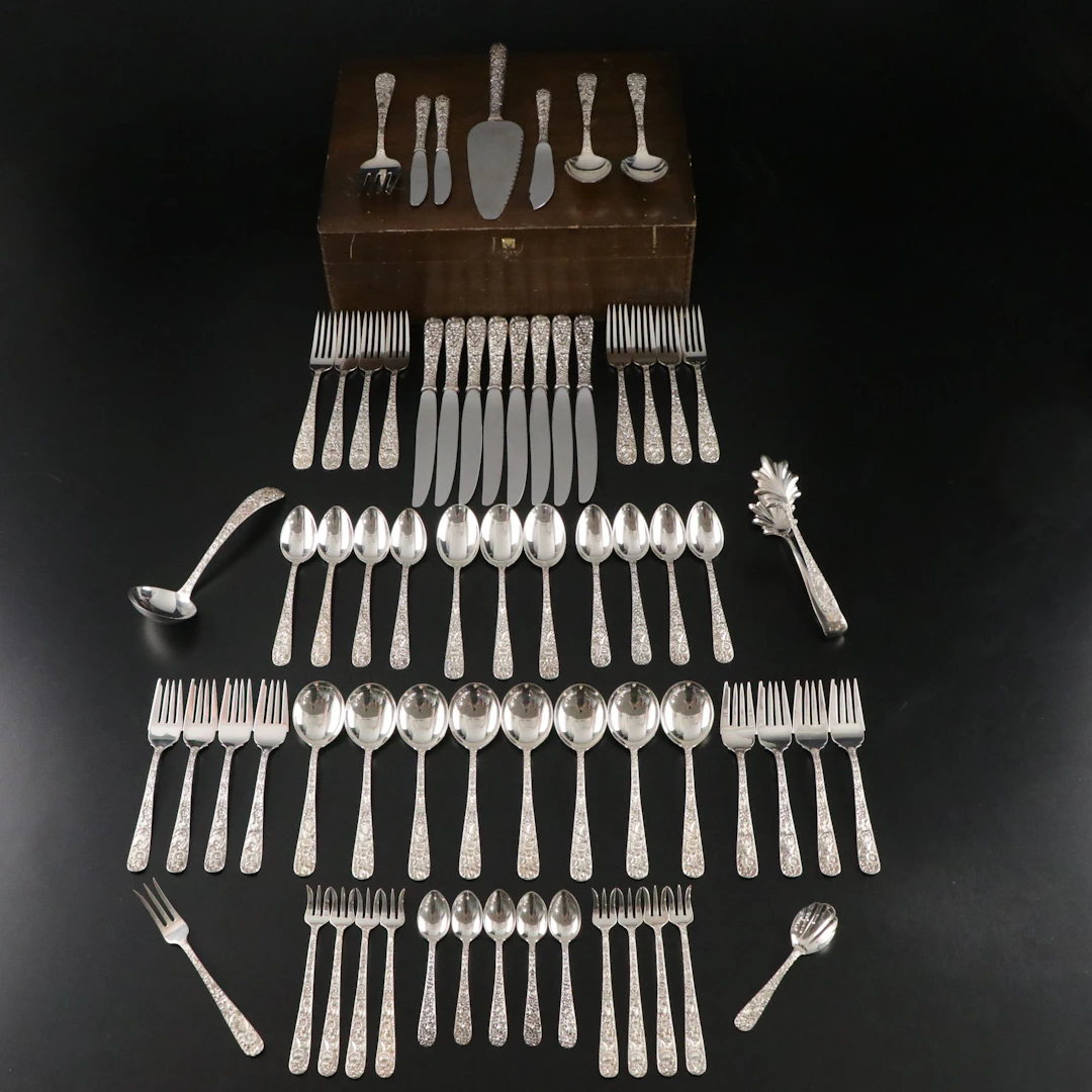 S. Kirk & Son "Repousse" Sterling Silver Flatware Service for Eight