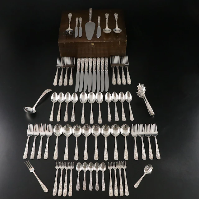 S. Kirk & Son "Repousse" Sterling Silver Flatware Service for Eight