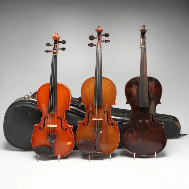 4/4 Georges Chanot and Stradivarius Copy Violins with 3/4 Copy Gennaro Gaglian