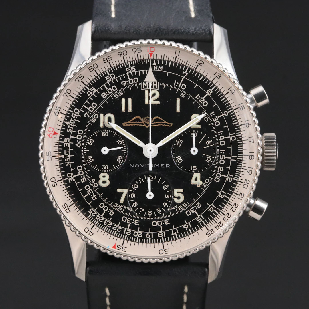 Vintage Steel Breitling Navitimer Model 806 Manual Wind 178 Venus Watch