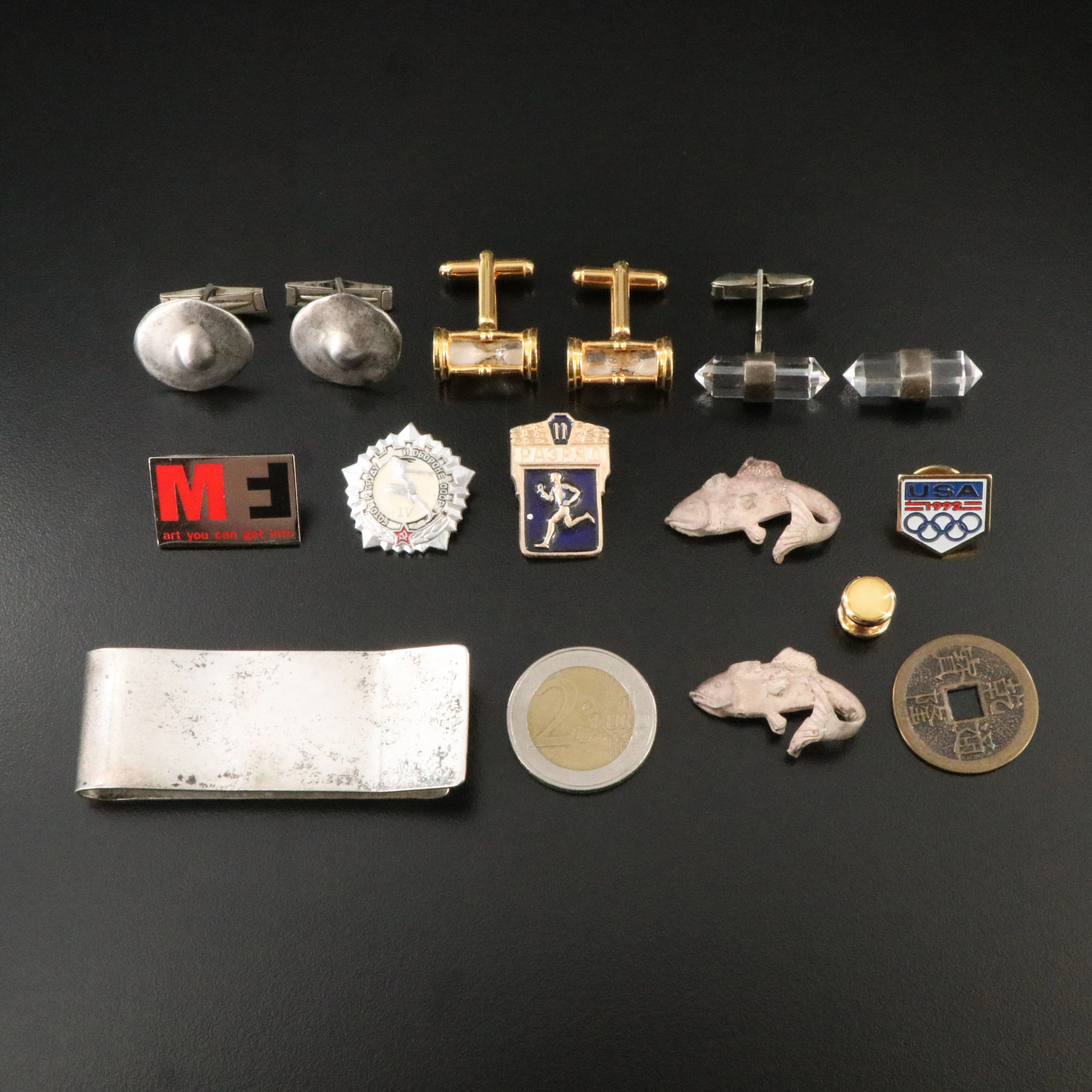 950 Silver Cast Fish Findings Featured in Assorted Jewelry