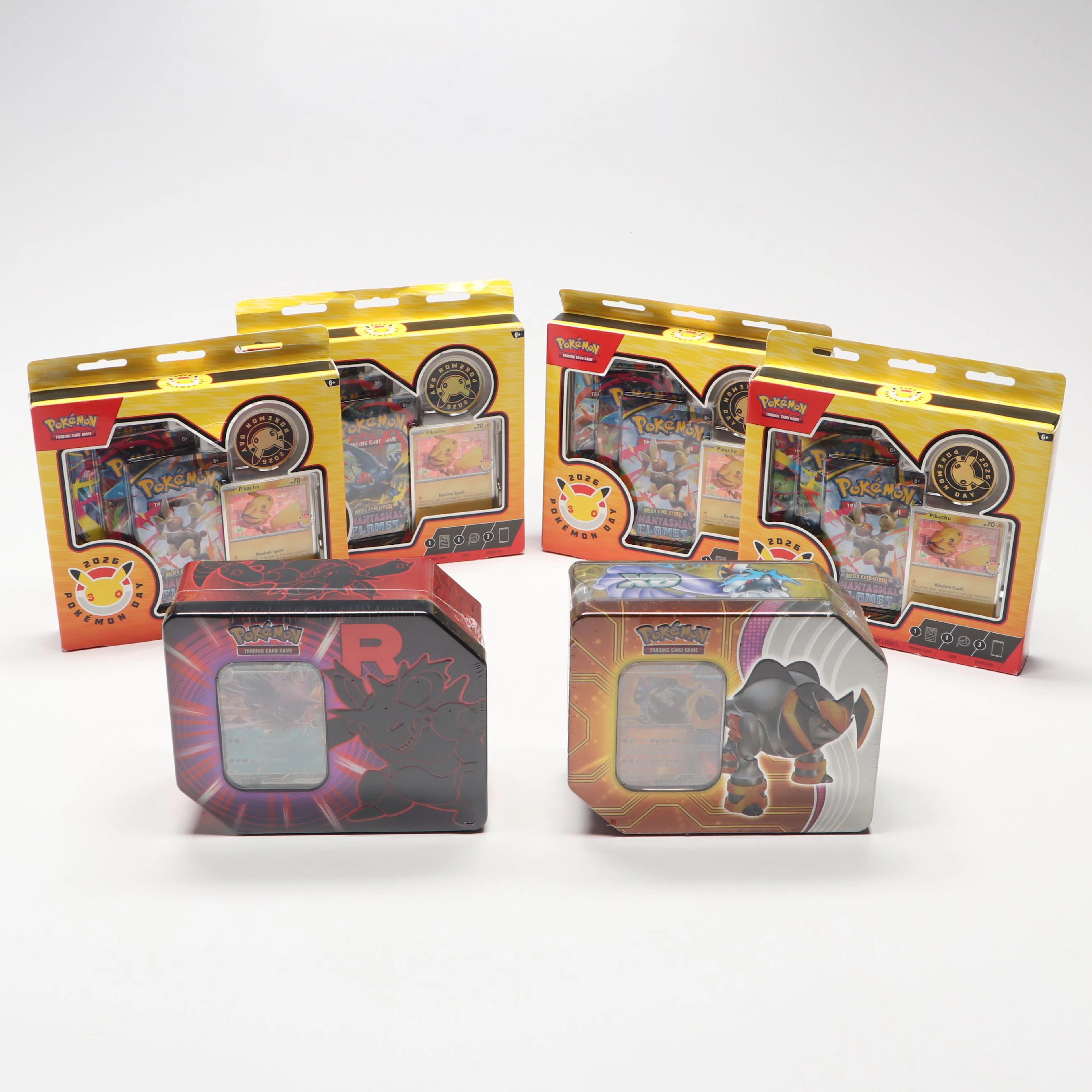 2026 Pokémon Day Packs with Ancient and Future ex and Team Rocket Tins