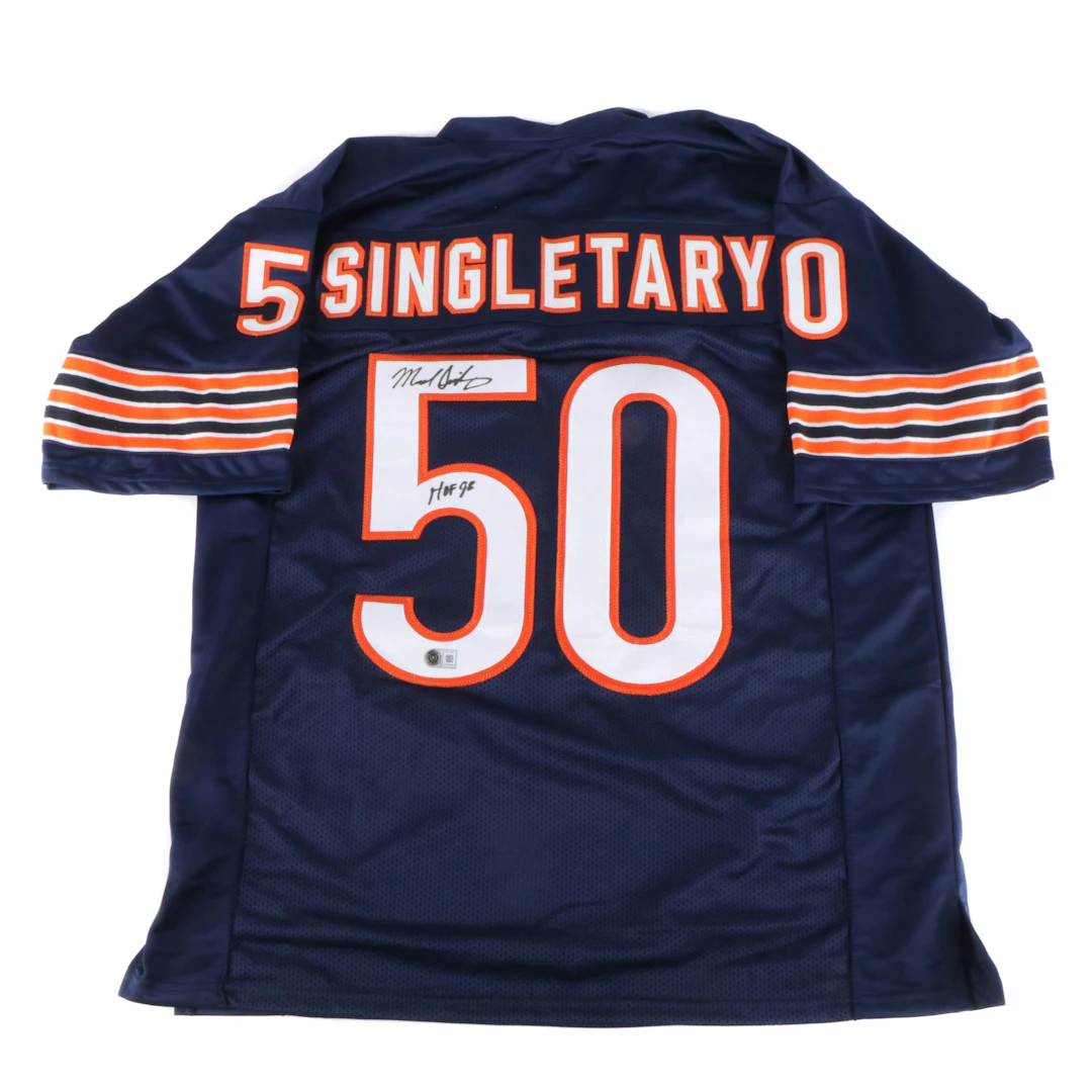 Mike Singletary Signed Chicago Bears Football Jersey, Beckett