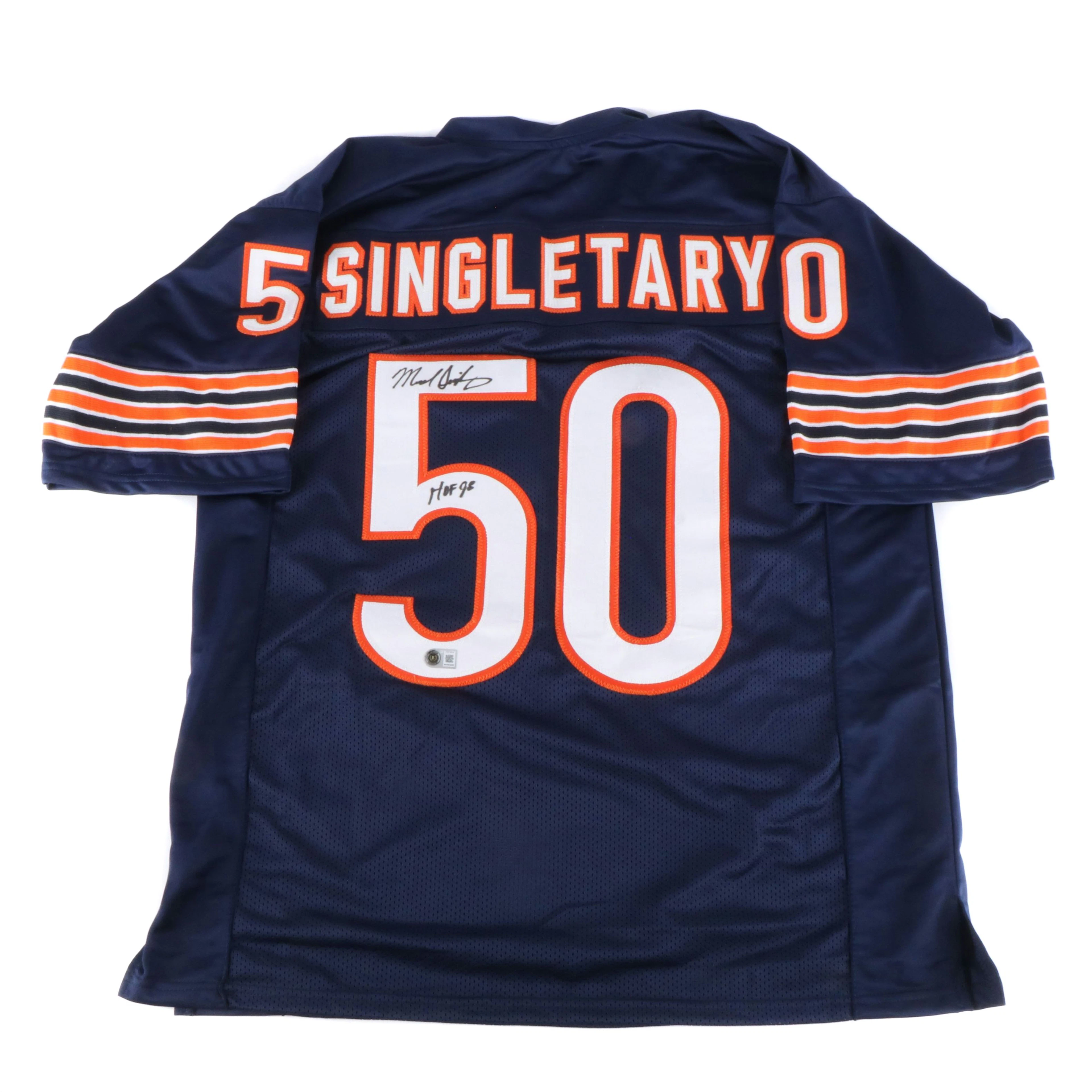 Mike Singletary Signed Chicago Bears Football Jersey, Beckett