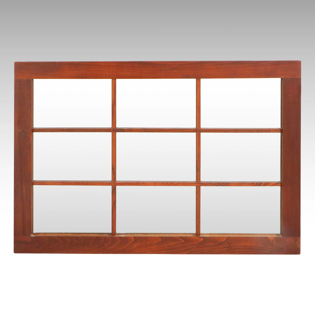 Pine Framed Nine Pane Wall Mirror