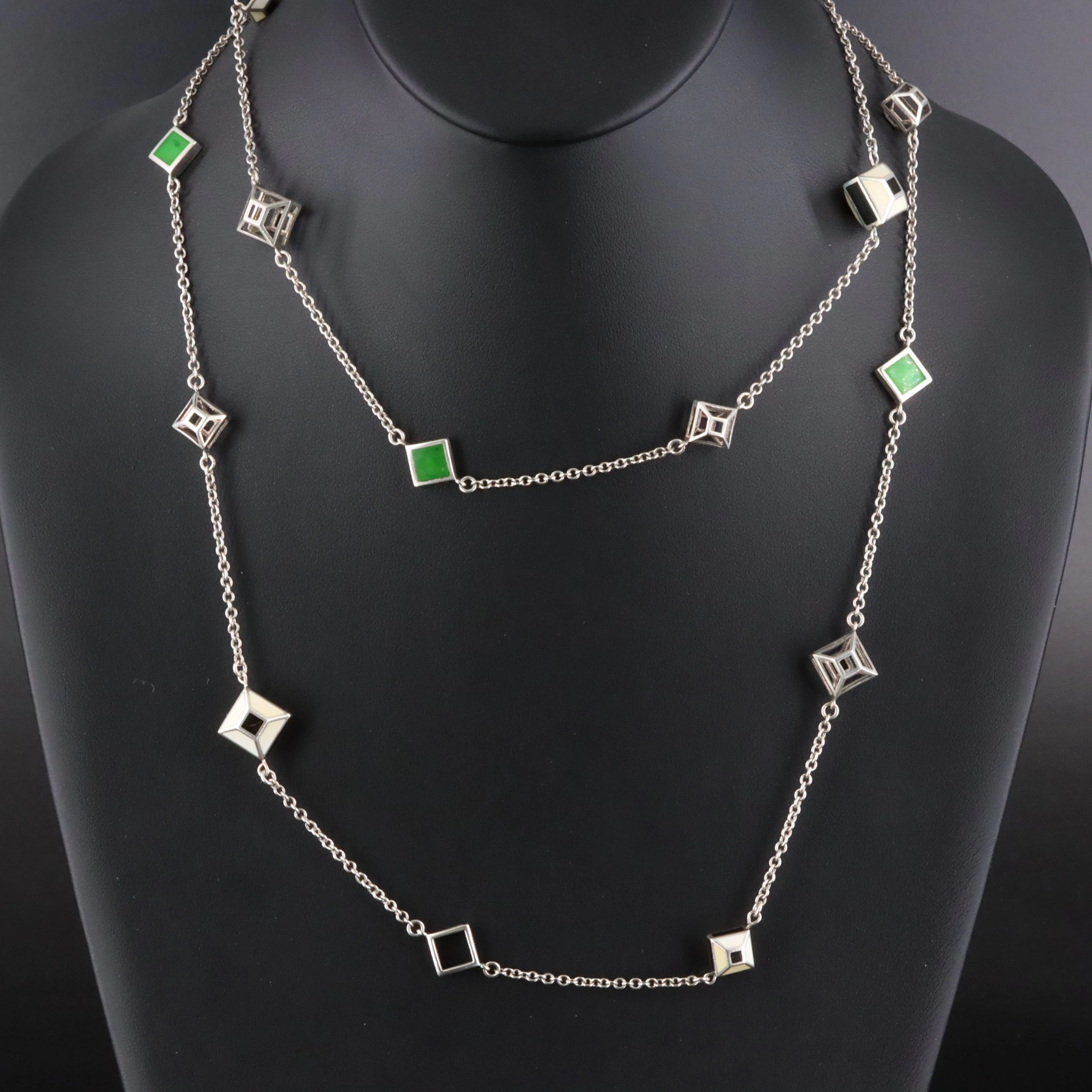 Paloma Picasso for Tiffany & Co Zellige Sterling Enamel Station Necklace