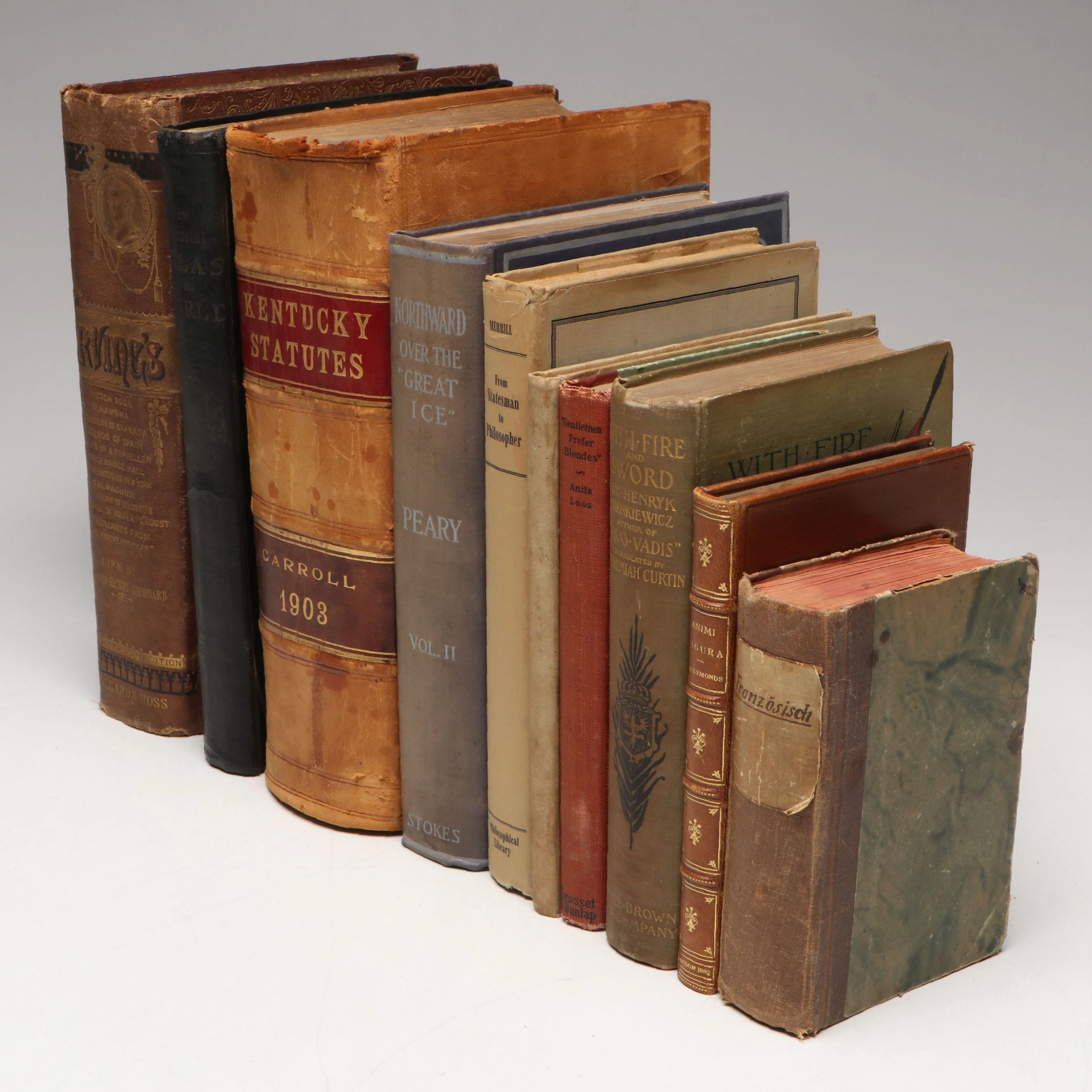 "Washington Irving", French Dictionary and More Late 19th to 20th C. Books