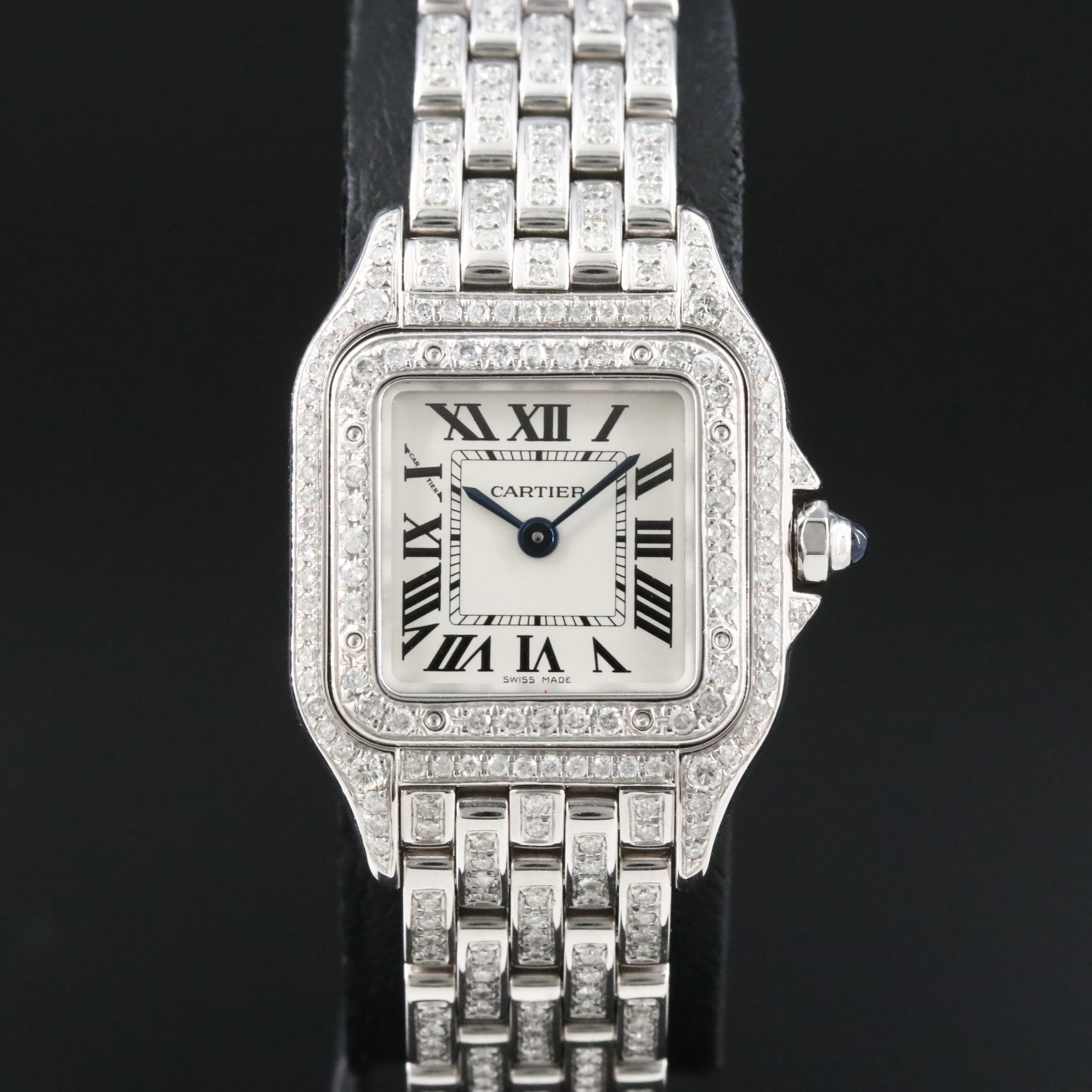 Cartier Panthère 2.61 CTW Custom Diamond Steel Watch 4177