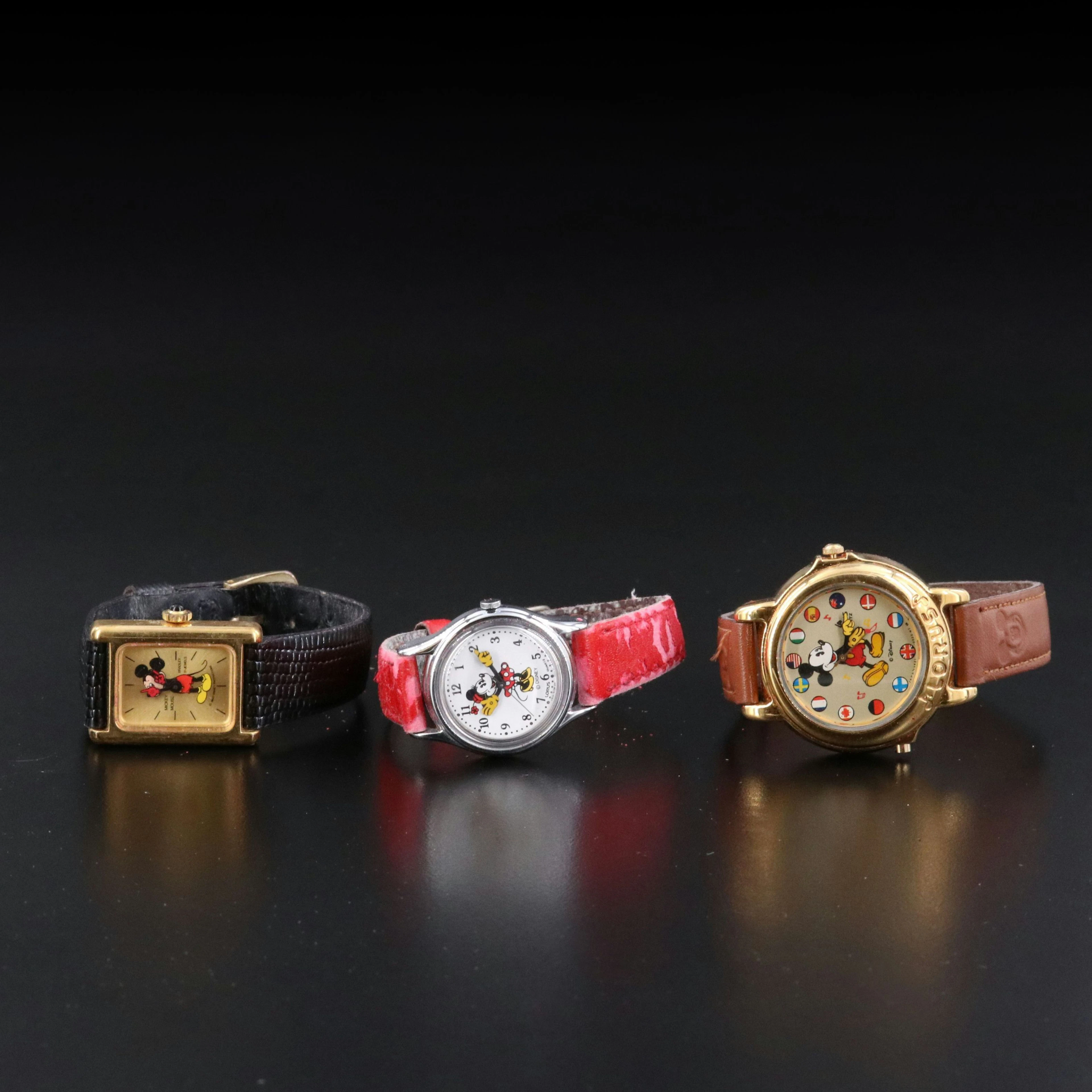 Lorus and Bradley Disney's Minnie and Mickey Mouse Quartz and Stem Wind Watches
