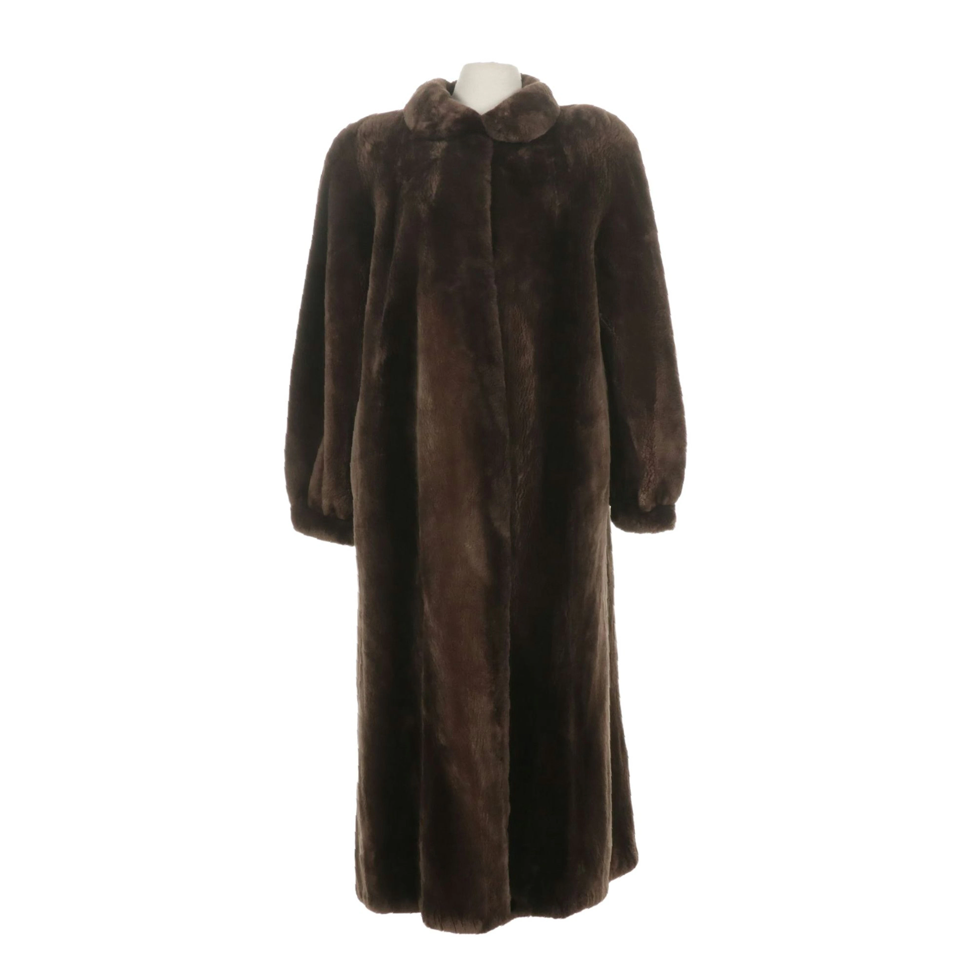 Phantom Sheared Beaver Fur Long Coat by Grosvenor Canada