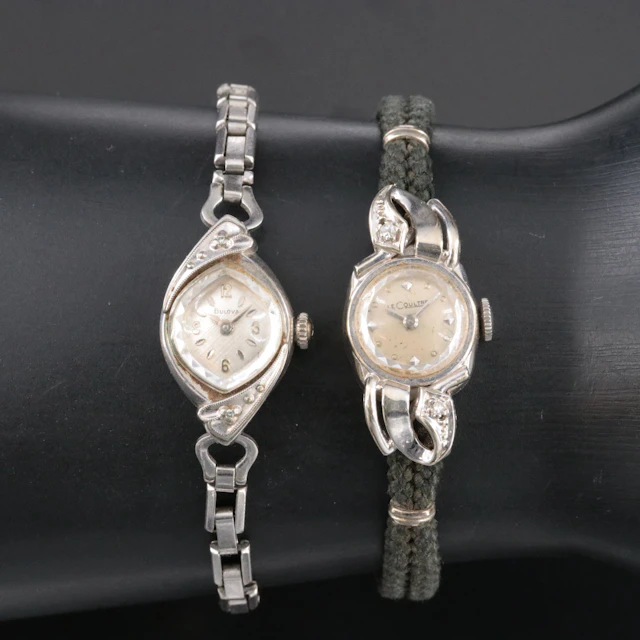 18K LeCoultre and Gold Tone Bulova Vintage Stem Wind Watches