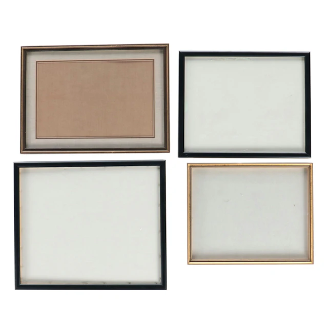 Gilt, Black, and Natural Wood Wall Hanging Picture Frames