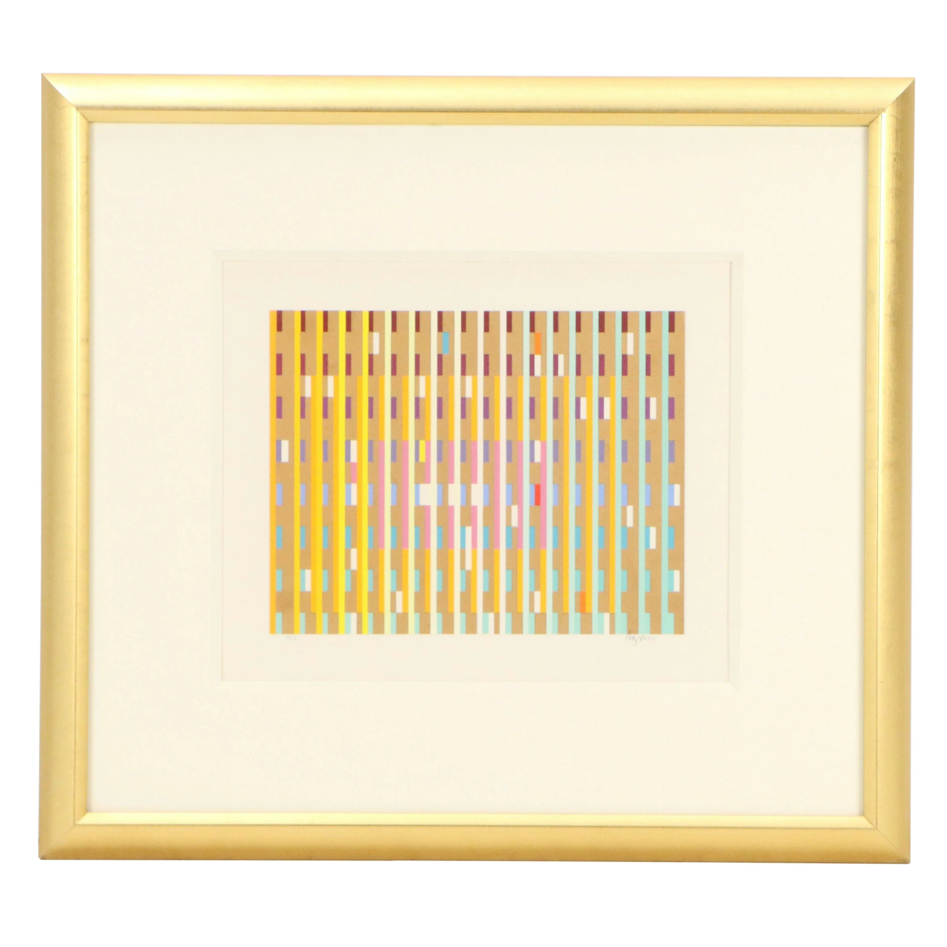 Yaacov Agam Op Art Serigraph "Zahav Katan Schniem," 1986