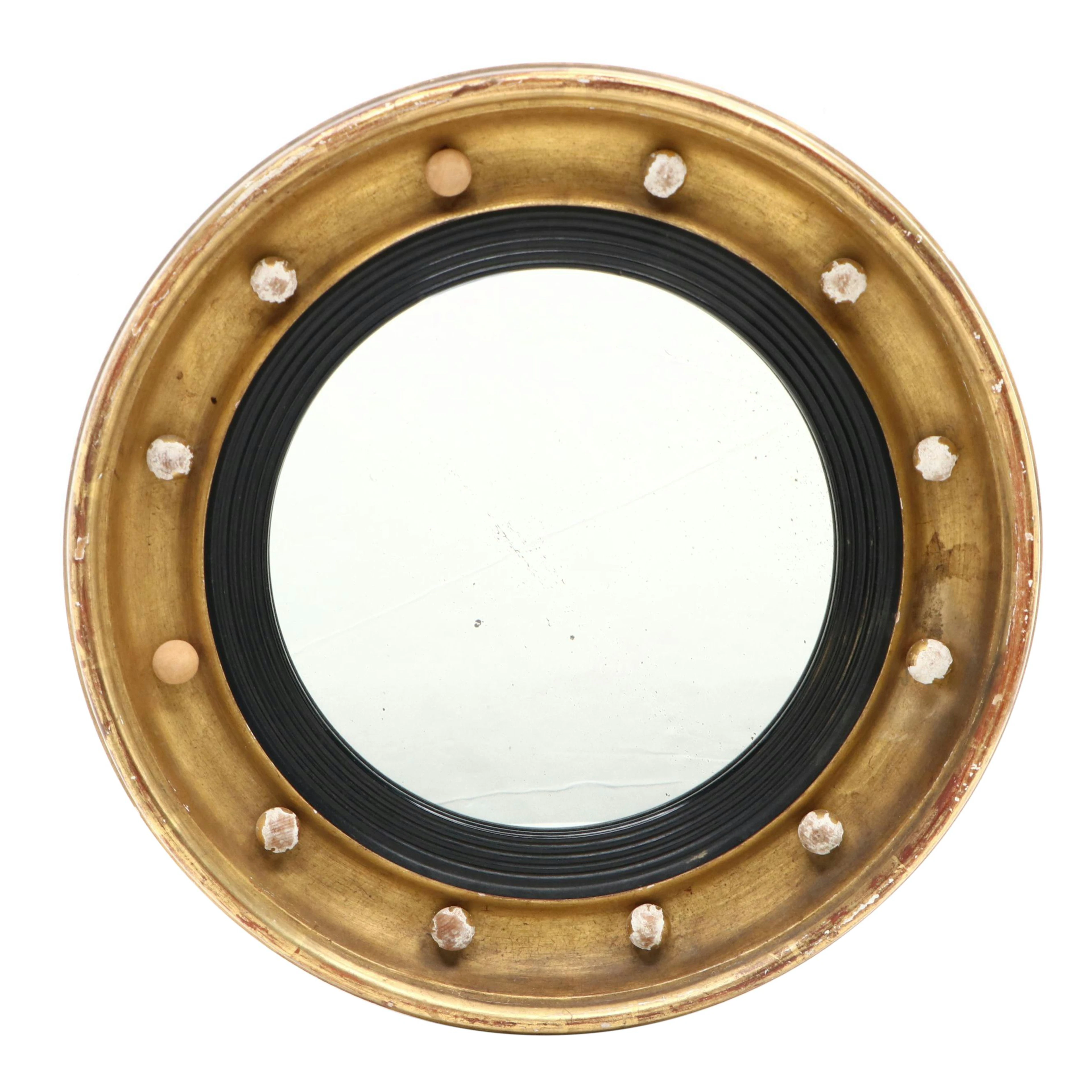Porthole Style Giltwood Nautical Wall Mirror