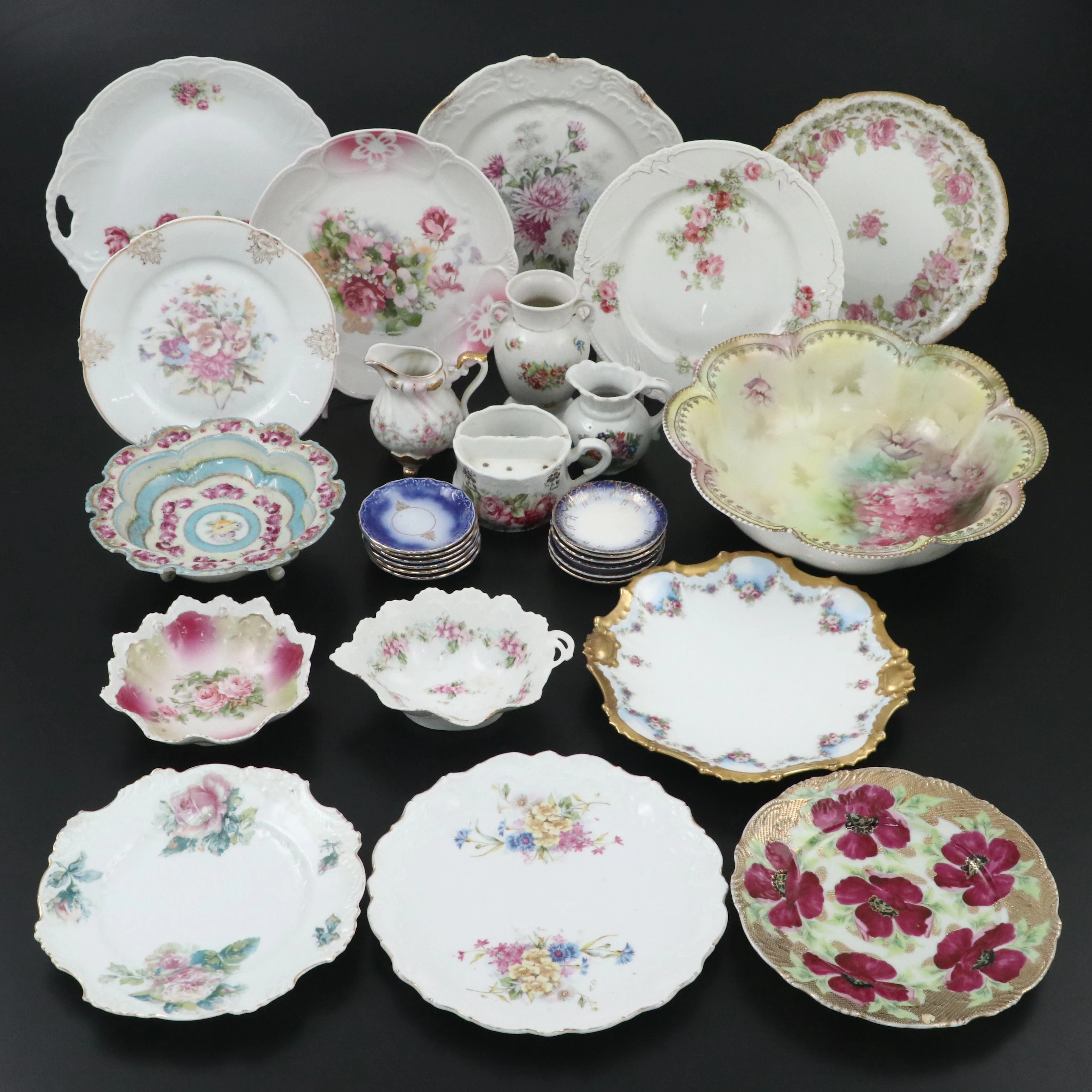 German, French with Other Porcelain Plates, Bowls and More, Early
