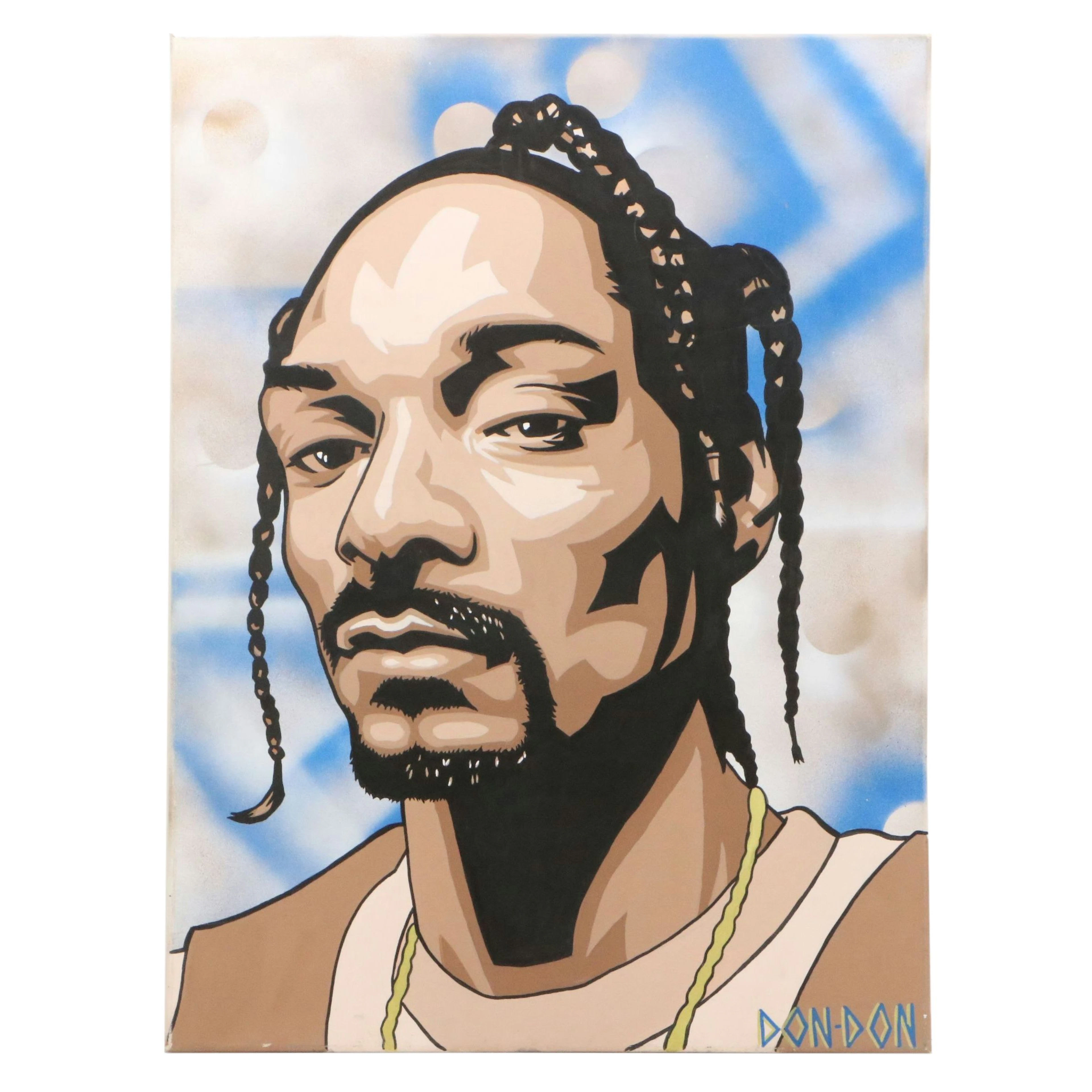 Dondon Abstract Expressionistic Portrait Acrylic Painting of Snoop Dogg