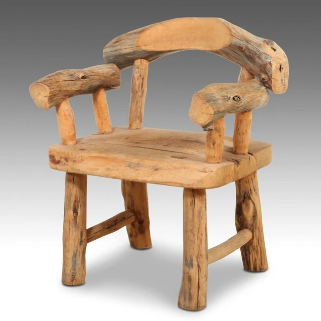Rustic Pine Log Armchair