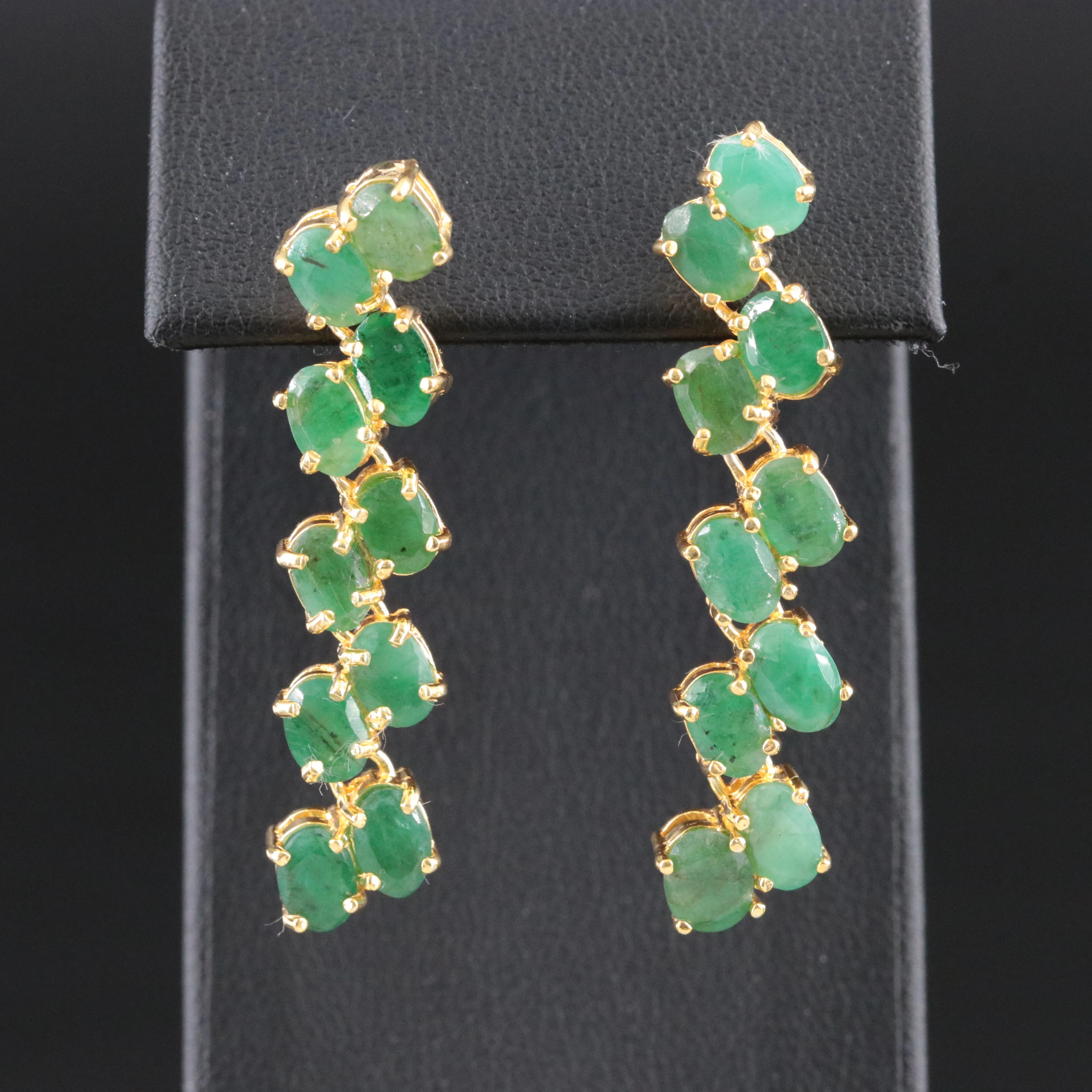 Sterling Emerald Earrings