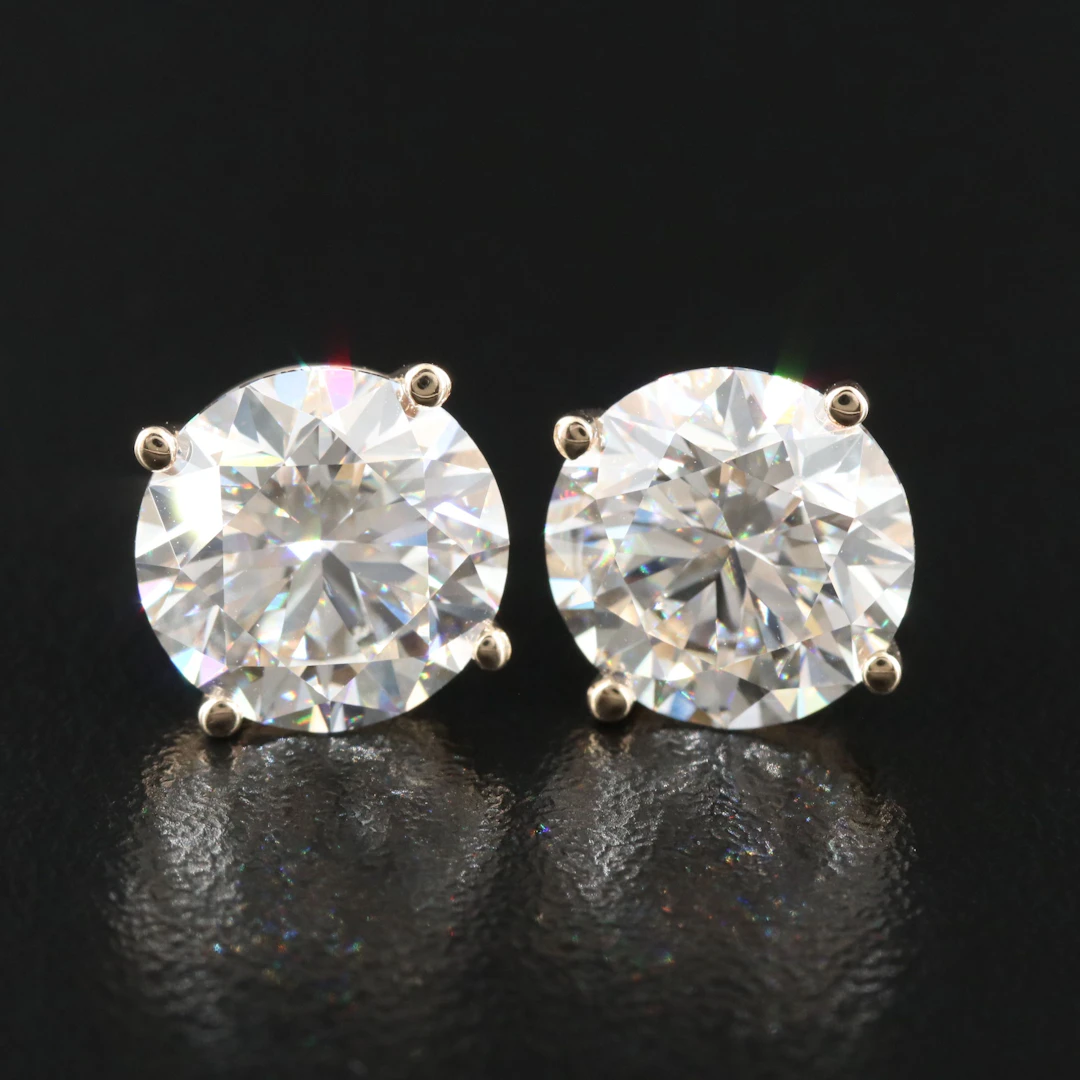 14K 6.12 CTW Lab Grown Diamond Earrings with IGI Reports