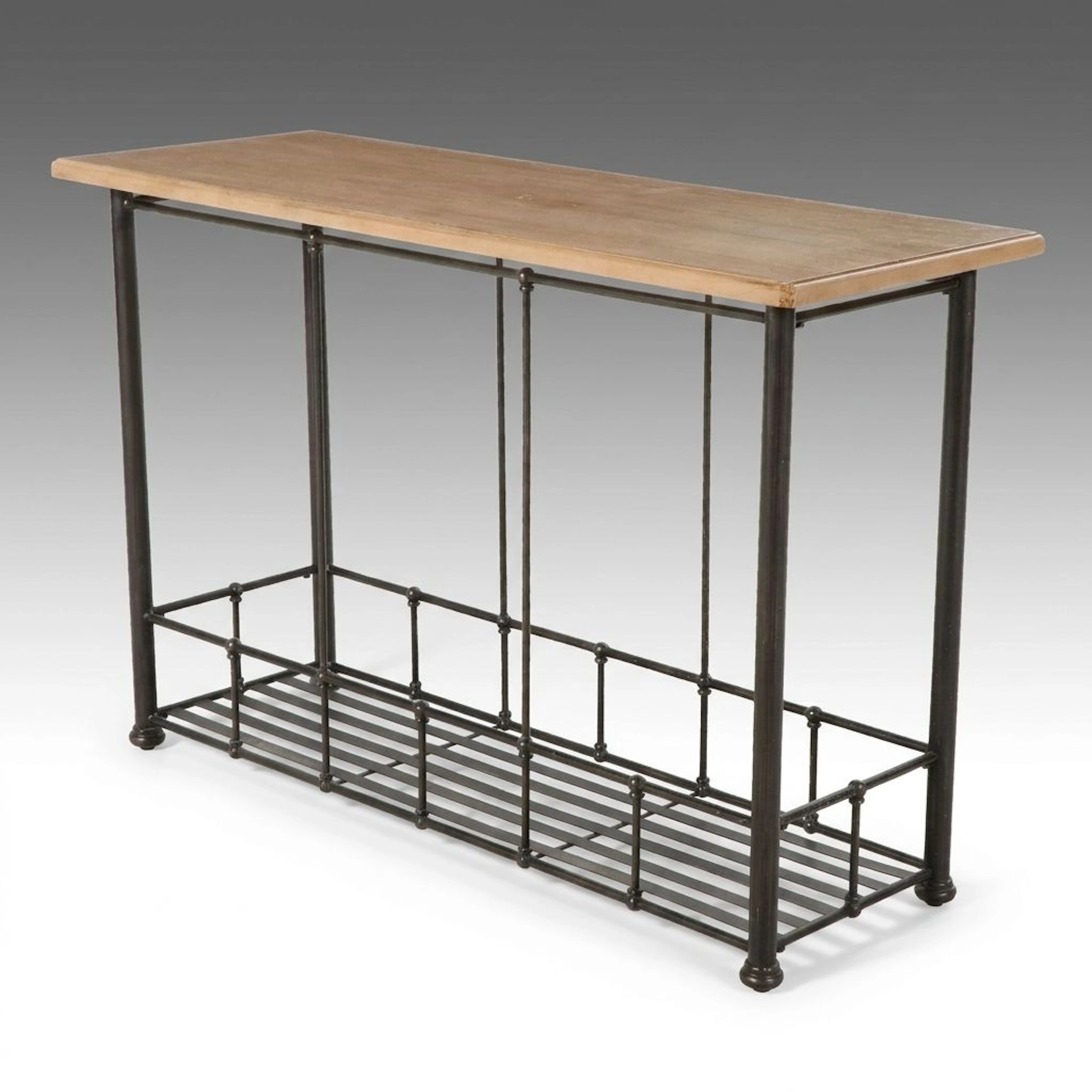 Hillsdale Furniture Industrial Style Metal and Wood Console Table, 21st Century