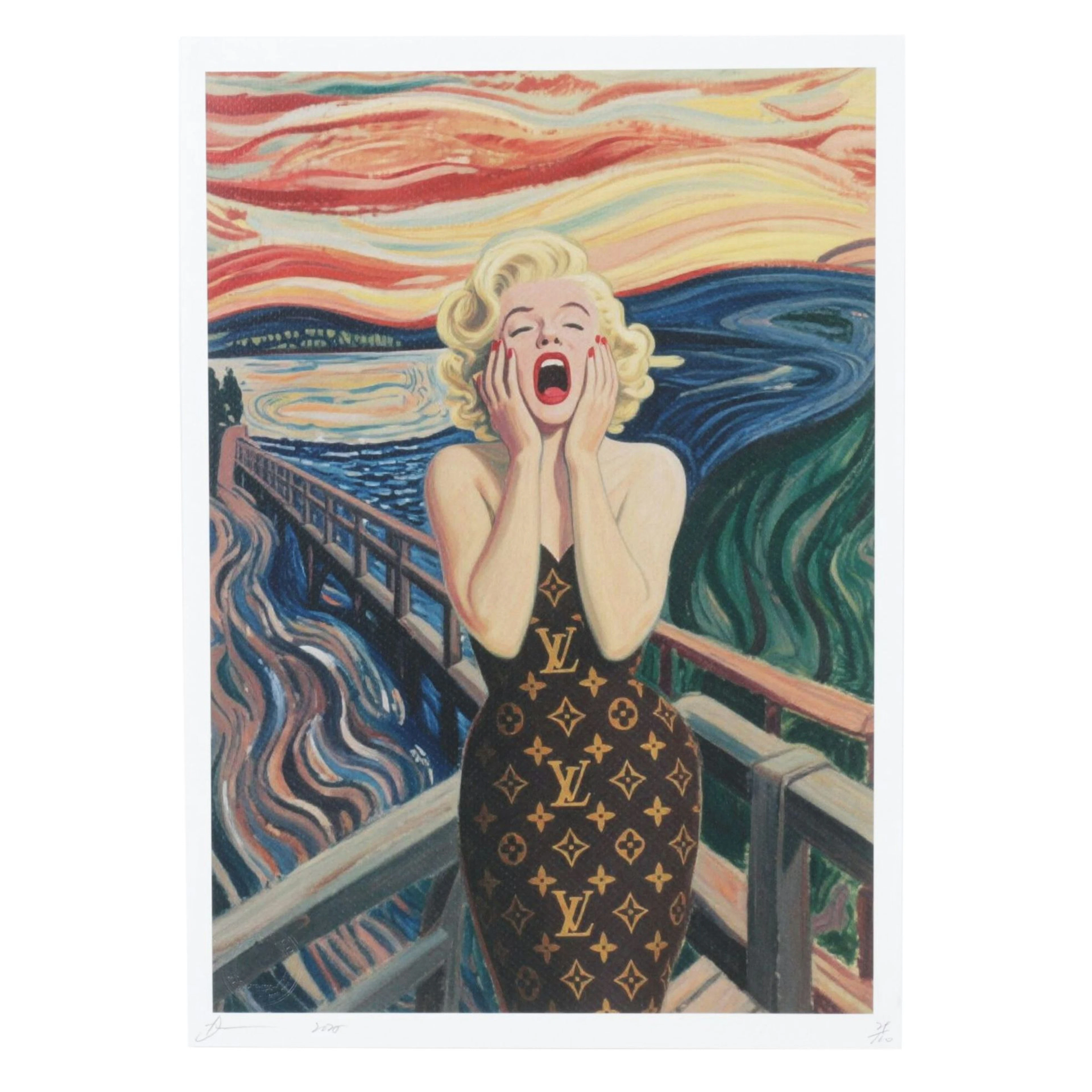 Death NYC Pop Art Graphic Print Homage to Marilyn Monroe x Edvard Munch, 2025