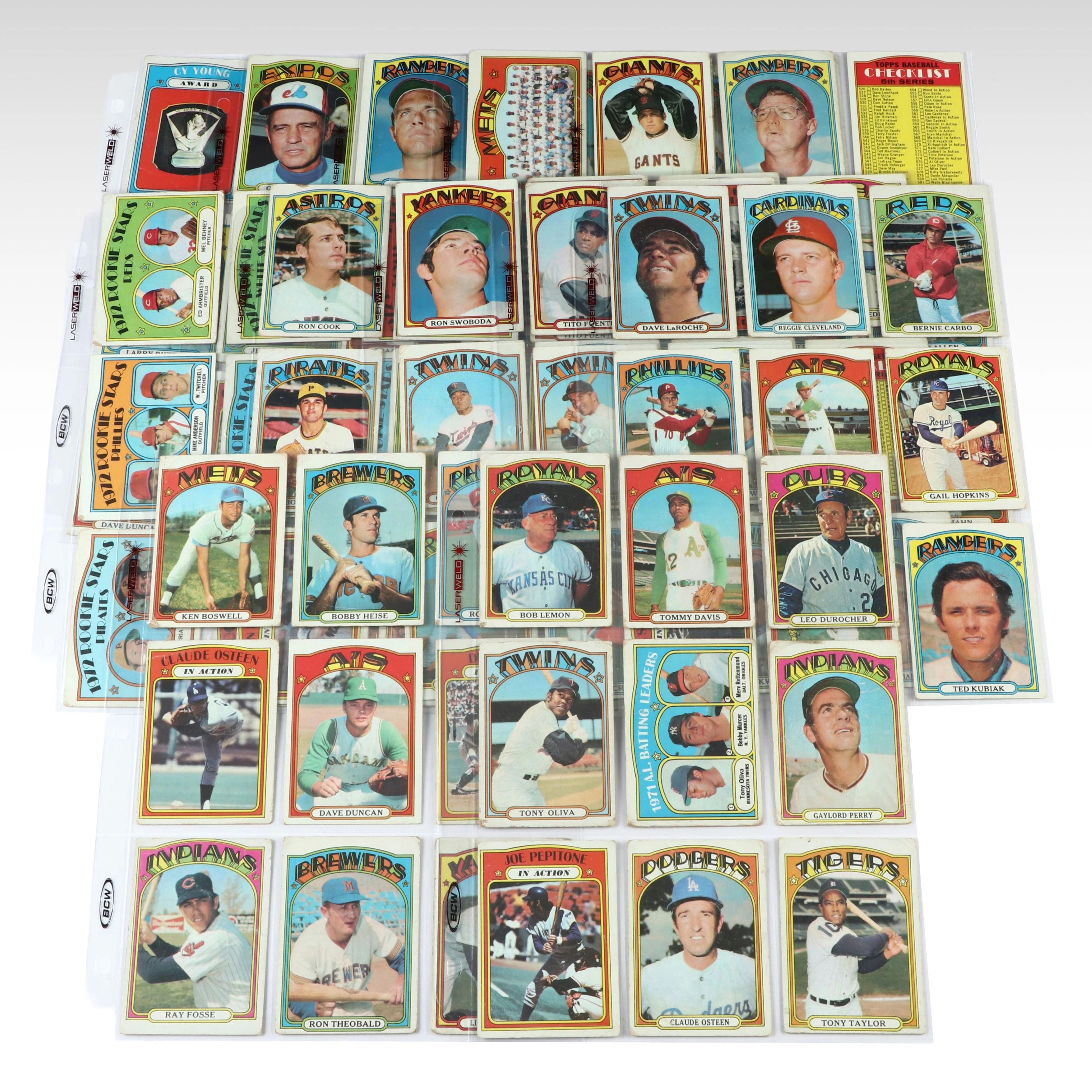 1972 Topps Baseball Cards Featuring Tony Oliva and Gaylord Perry
