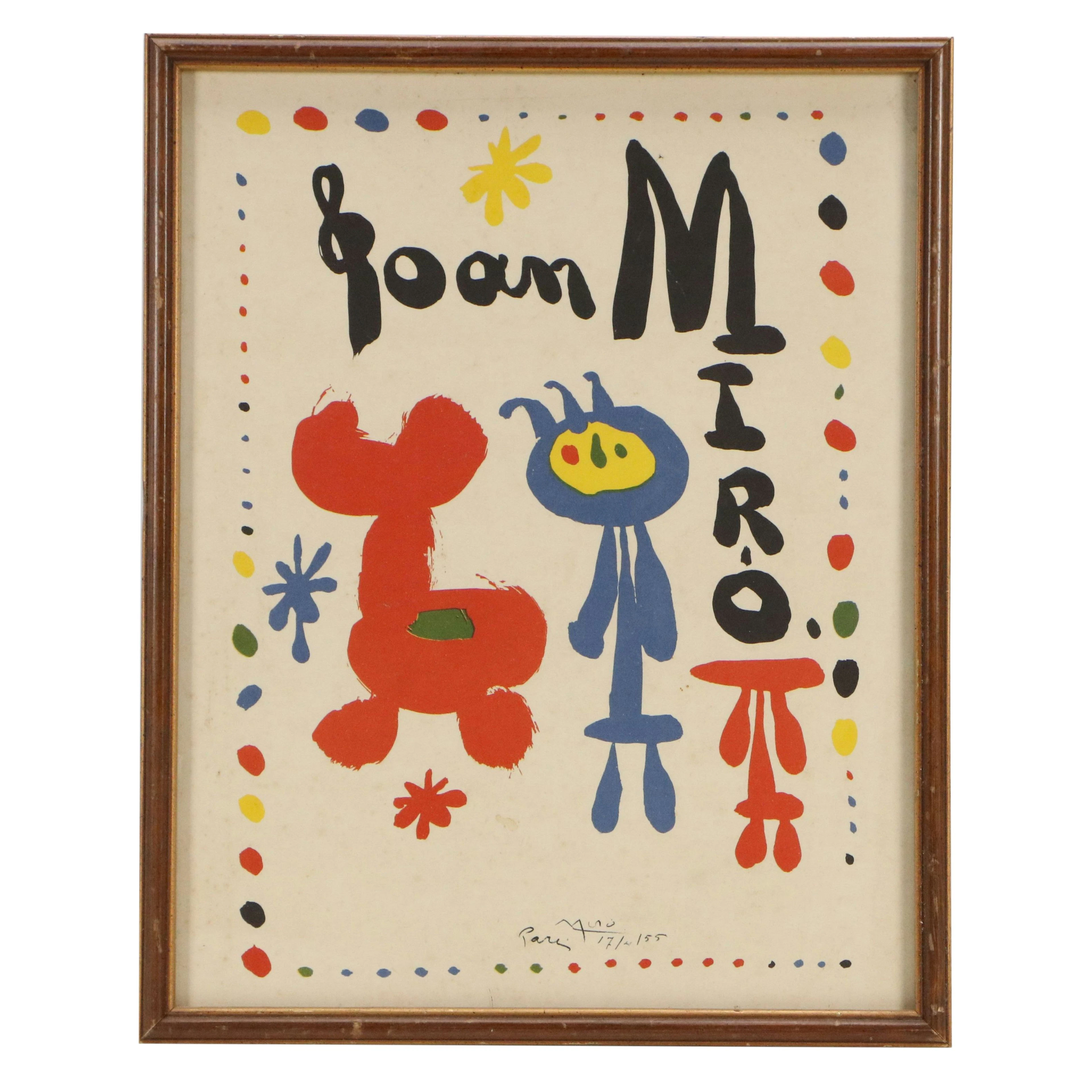 After Joan Miró Lithograph, Mid-20th Century