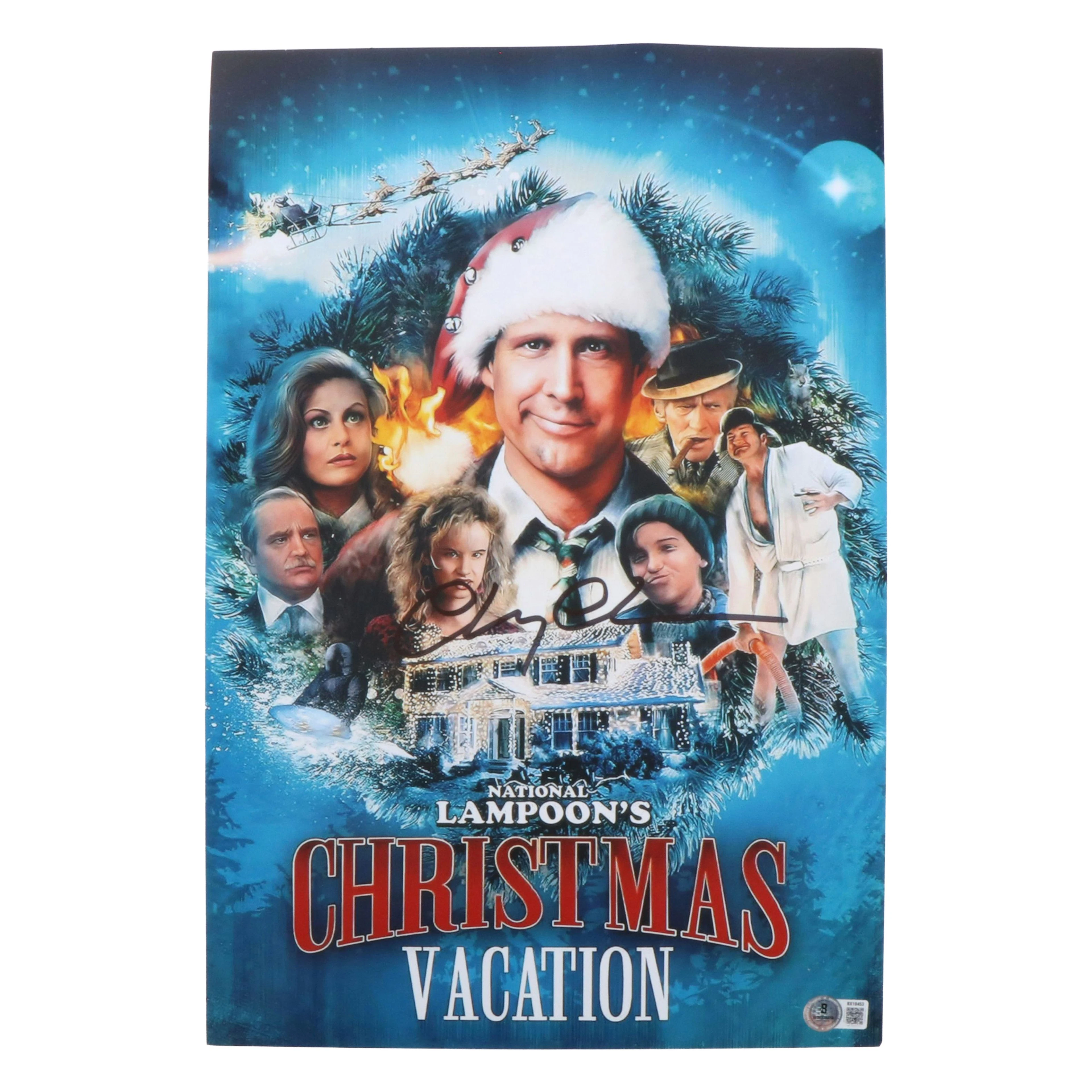 Chevy Chase Signed "National Lampoon's Christmas Vacation" Print, Beckett