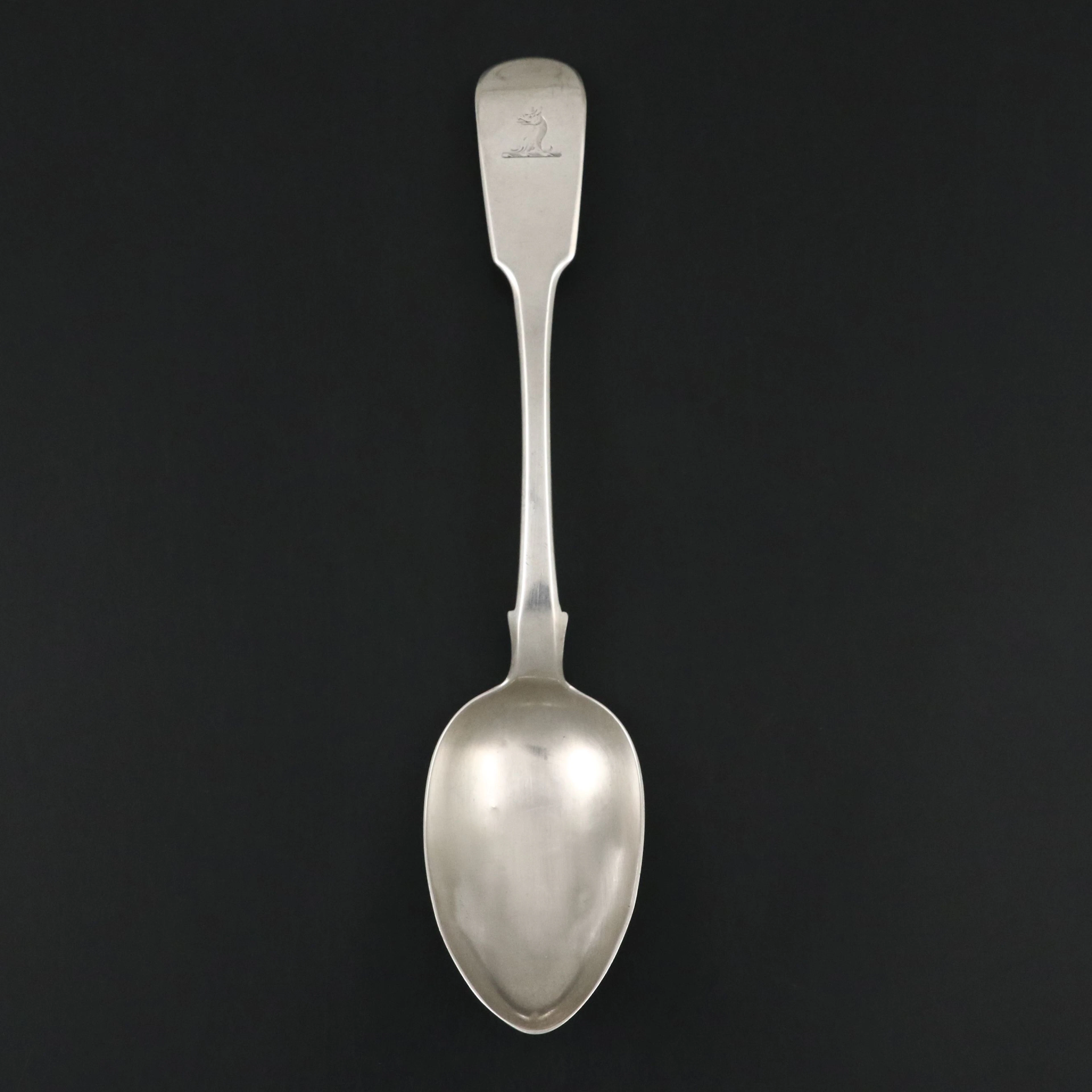 Antique William M. Traies English Sterling Silver Serving Spoon, 1824
