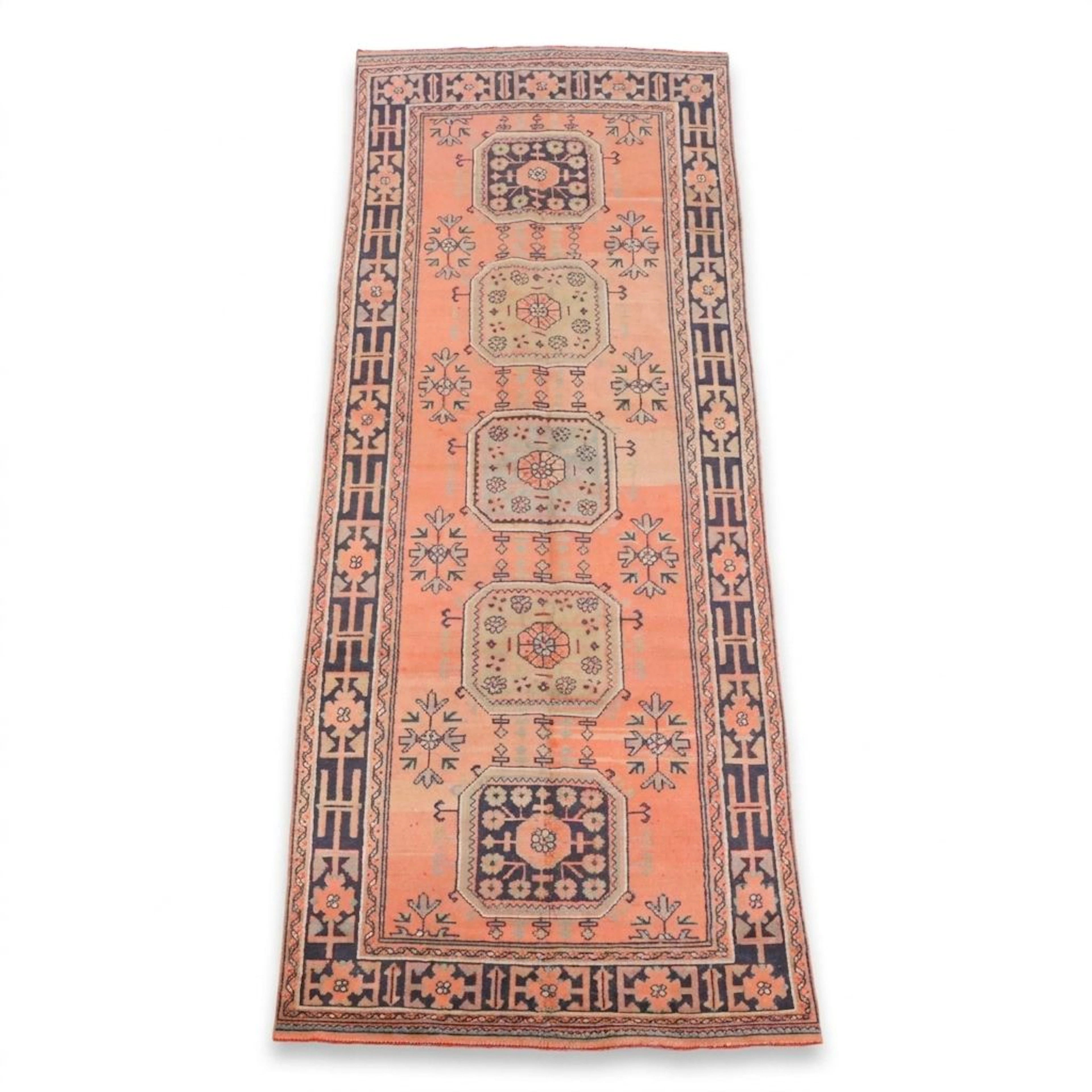 4'5 x 11'9 Hand-Knotted Turkish Anatolian Long Rug