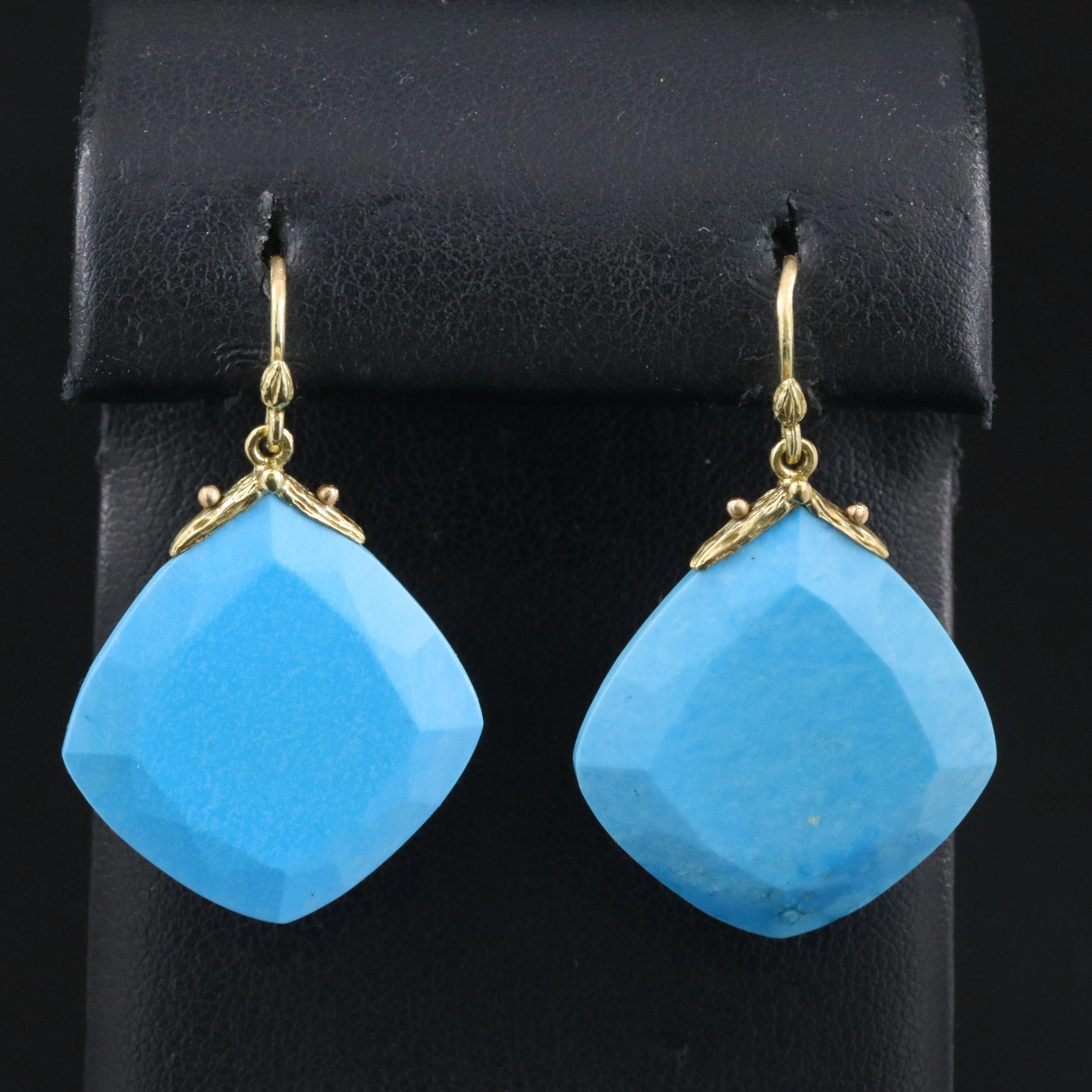 18K Howlite Drop Earrings