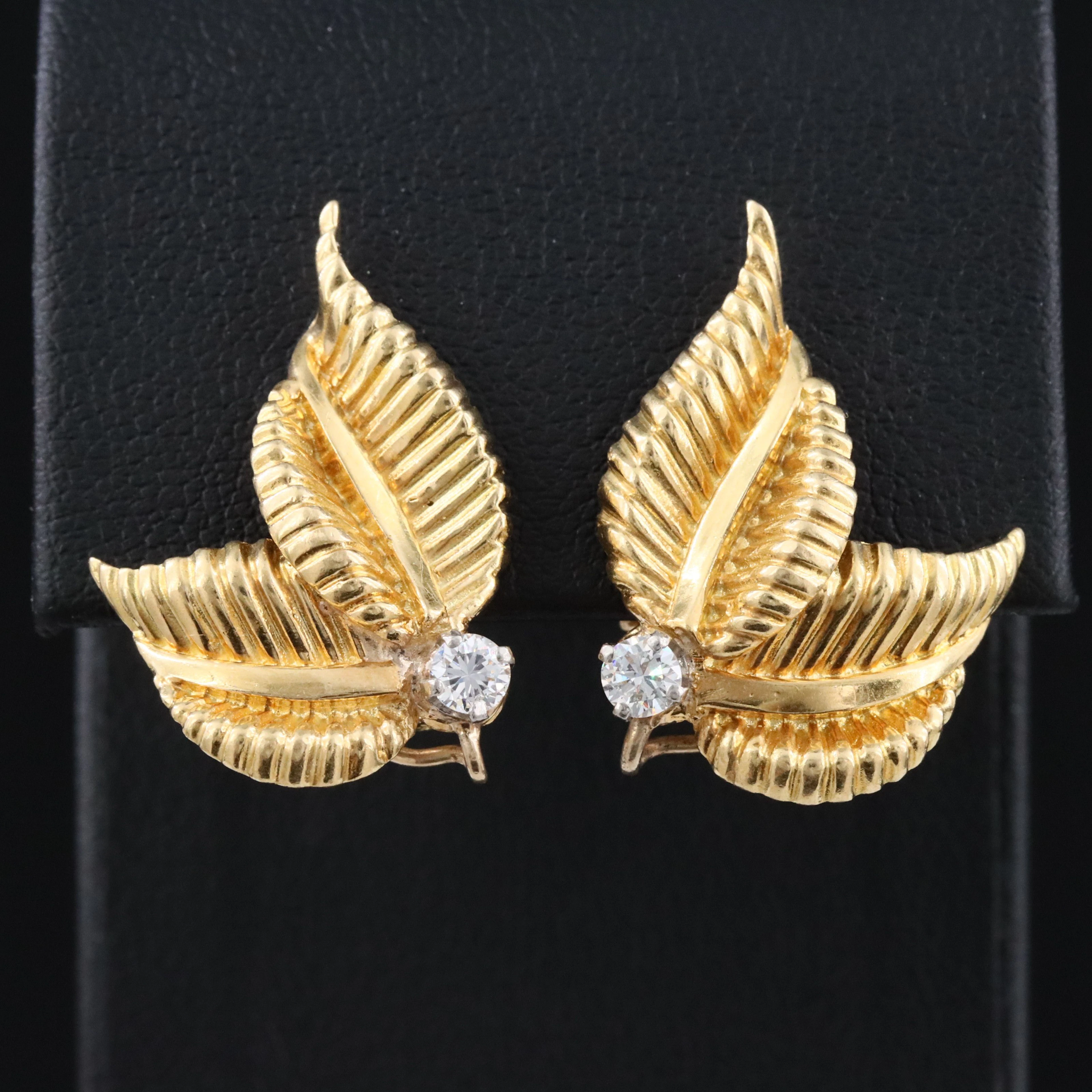 Vintage 18K 0.24 CTW Diamond Day to Night Earrings with Palladium Accents
