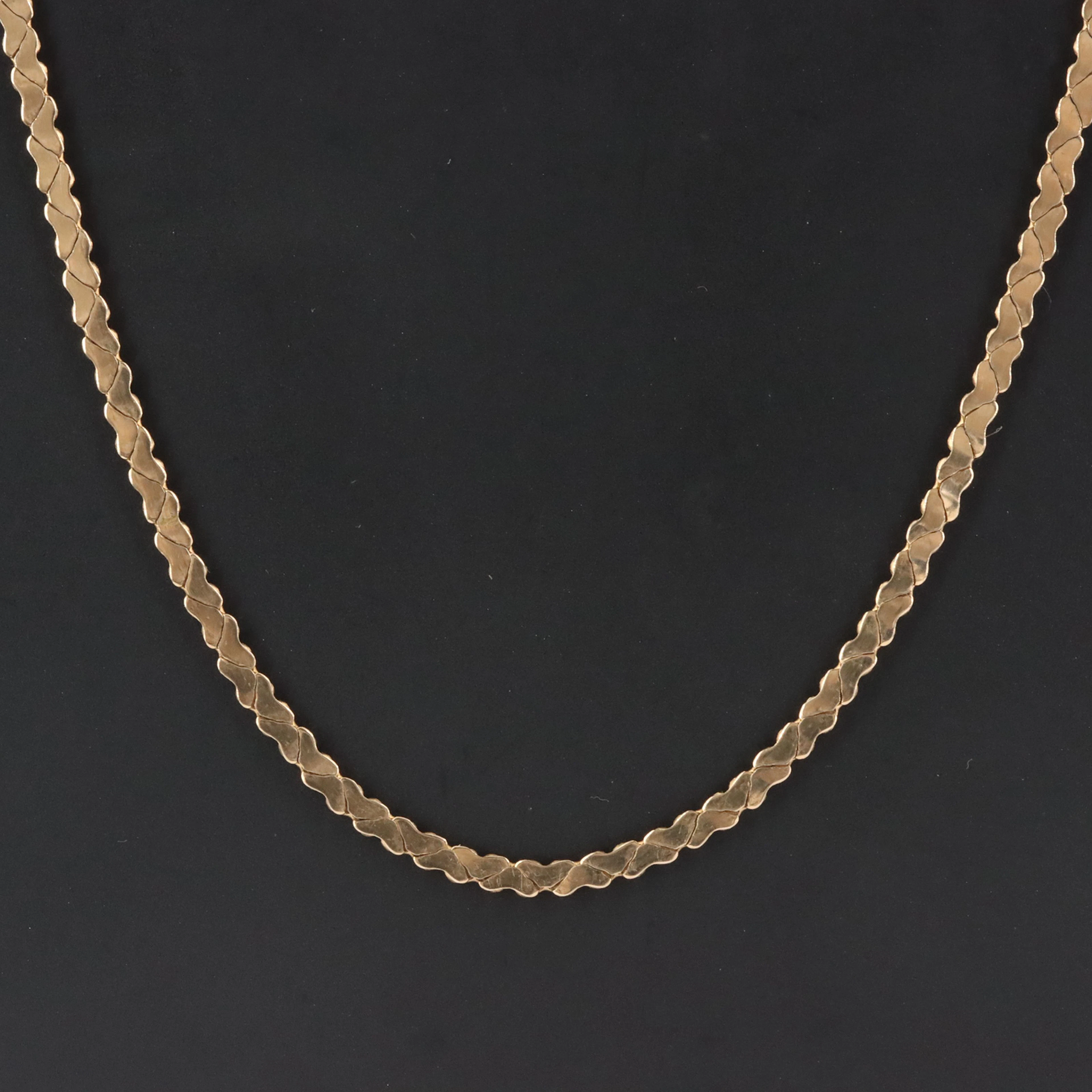 Italian 14K Fancy Cobra Chain Necklace