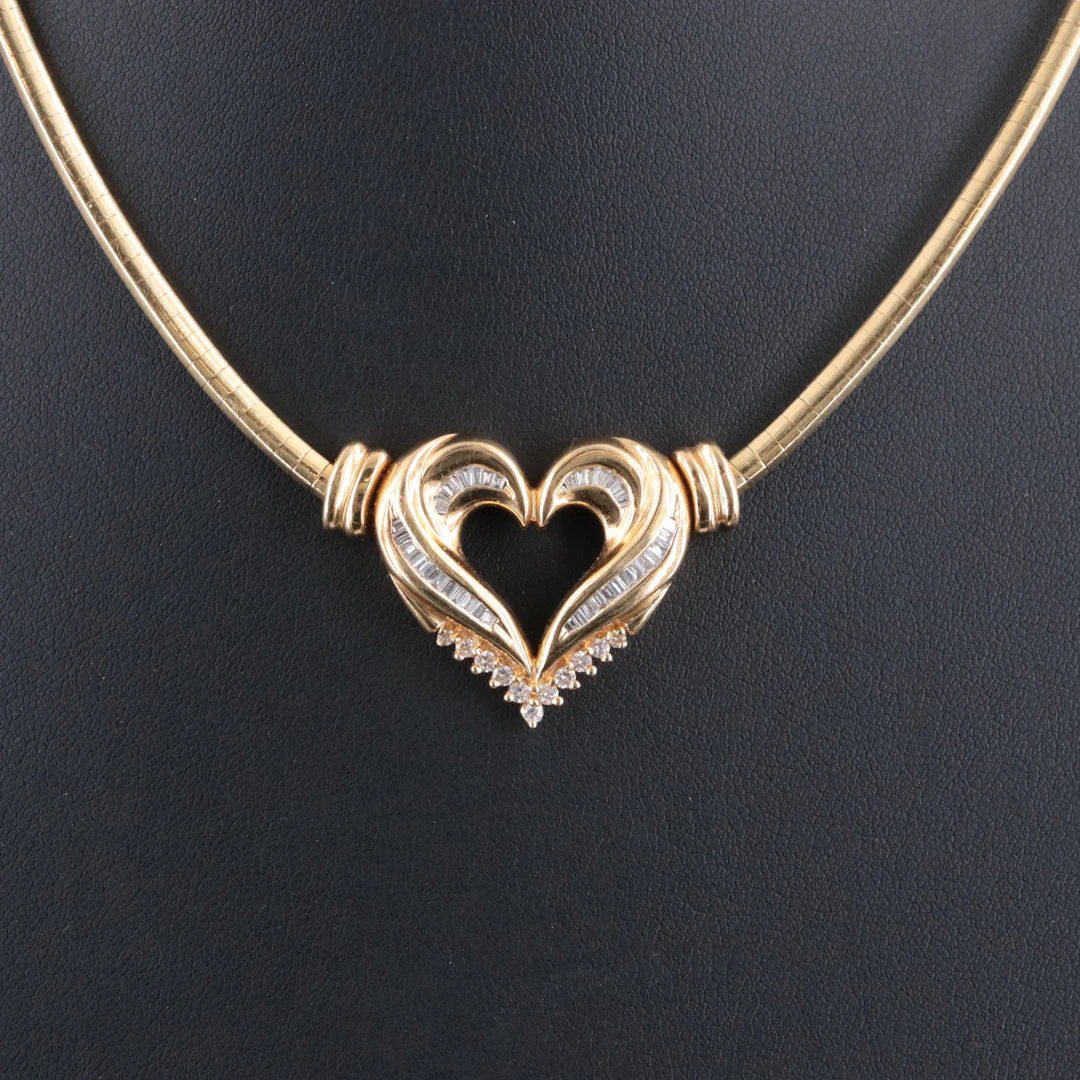 14K 0.54 CTW Diamond Heart Necklace