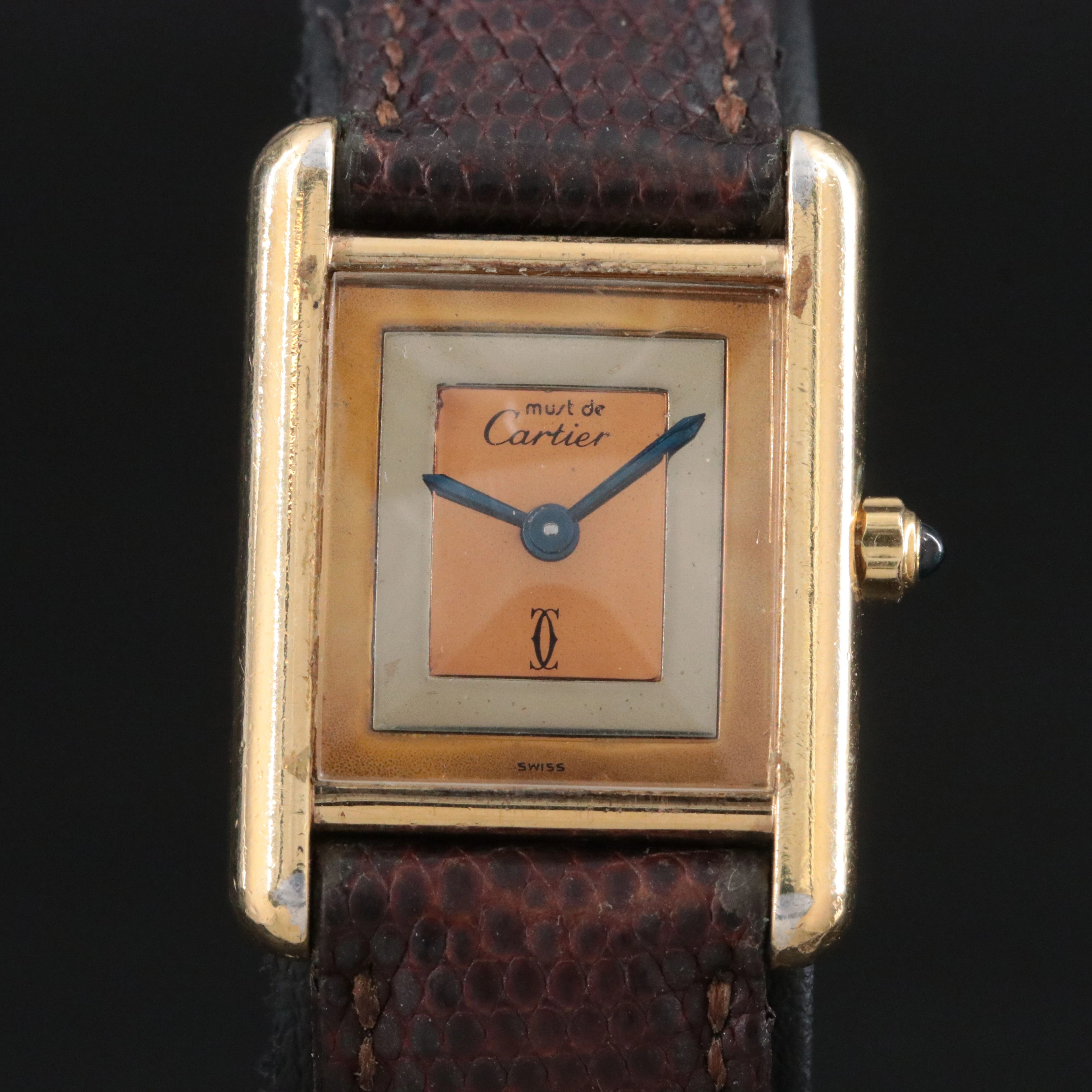 Cartier Must de Cartier Vermeil Tri Color Dial Quartz Watch Ref. 3 66001