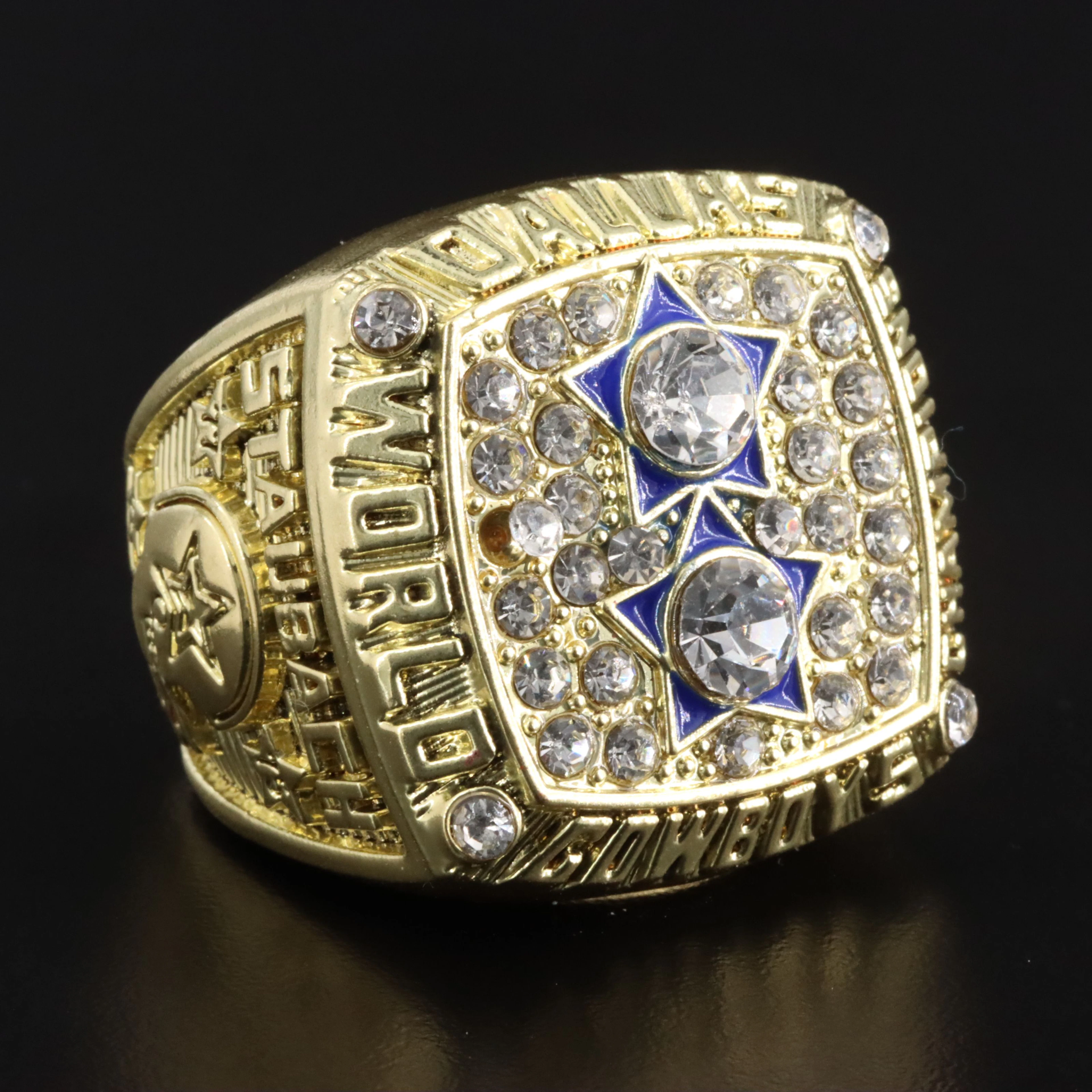 Replica 1977 Dallas Cowboys Staubach Superbowl Champions Rhinestone Ring