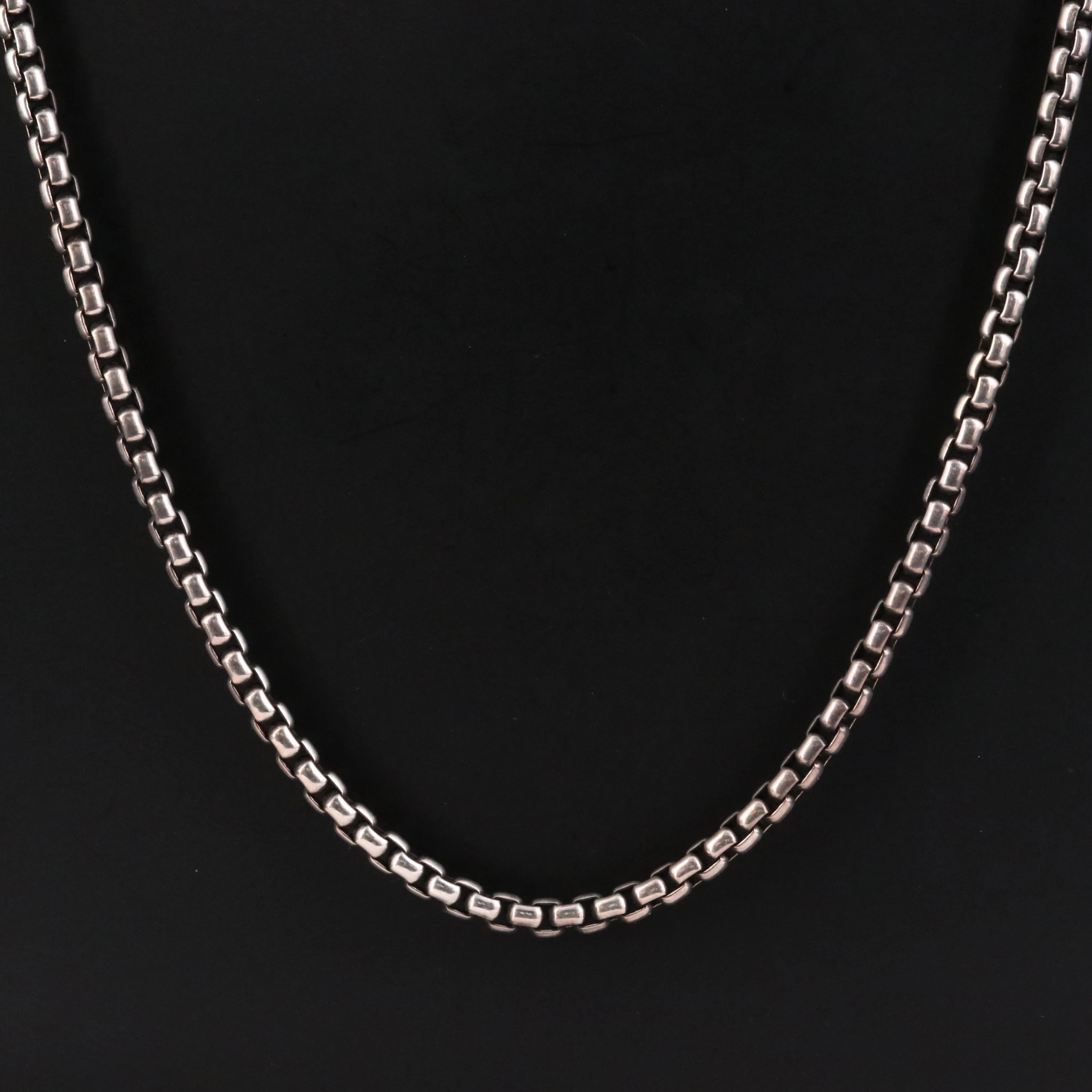David Yurman Sterling Box Chain Necklace with 14K Accent