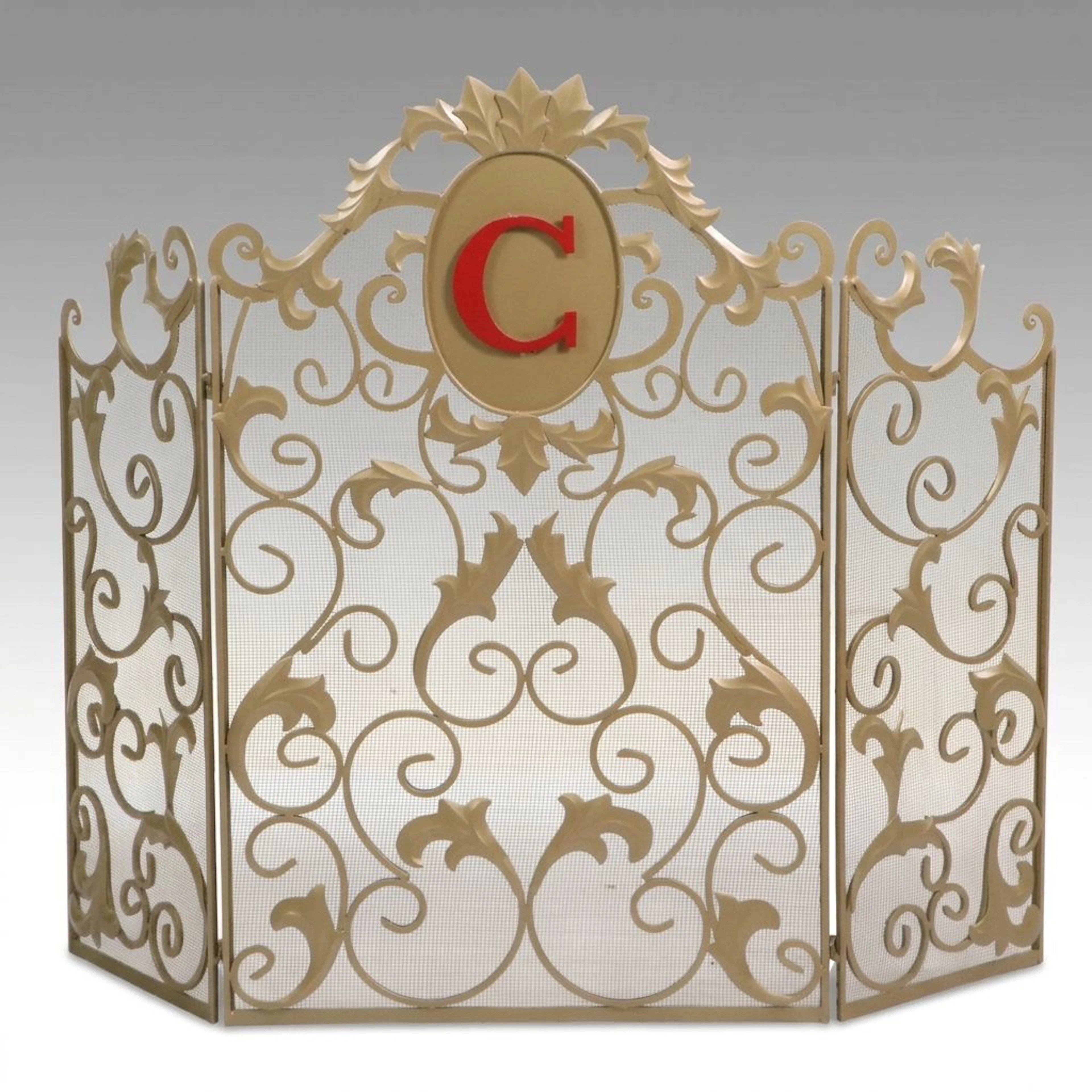 Neiman Marcus "Augusta" Monogrammed Fireplace Screen, Contemporary
