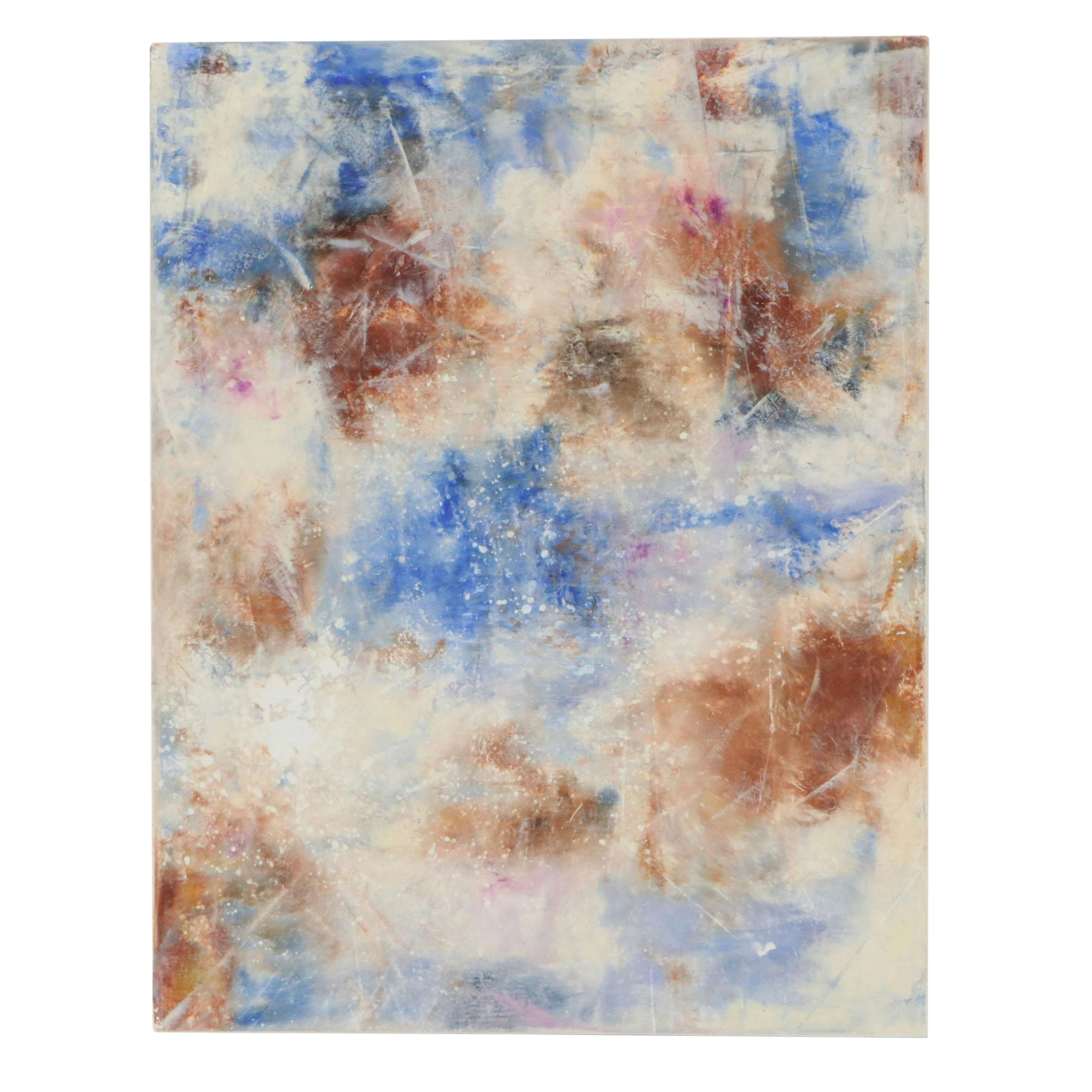 Dottie Abramowski Abstract Mixed Media Painting, 21st Century