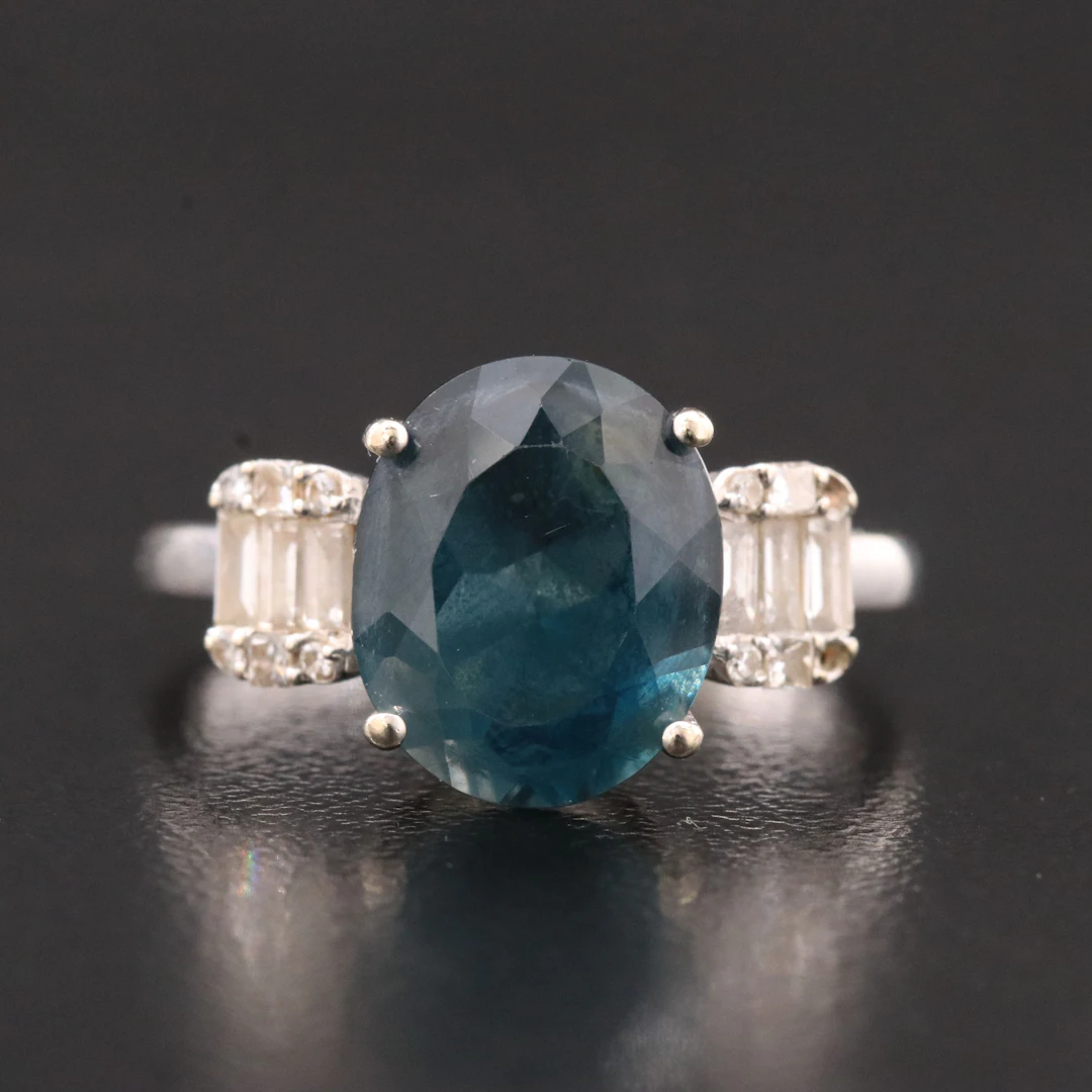 Effy 14K Topaz and 0.28 CTW Diamond Ring